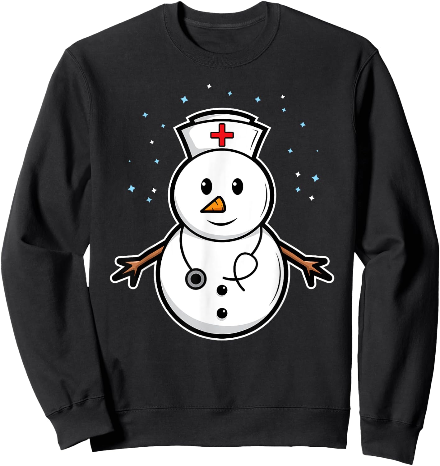 Medical Snowman Nurse Doctor Christmas Holidays Winter Snow Sweatshirt - Sweatshirt | Black