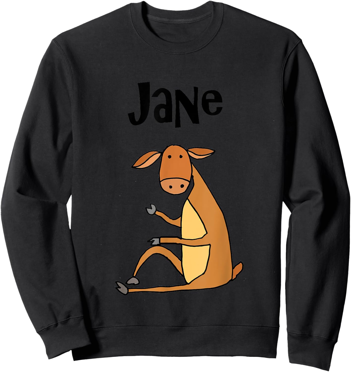 Smilealottees Funny Jane Doe Dear Pun Cartoon Sweatshirt - Sweatshirt | Black