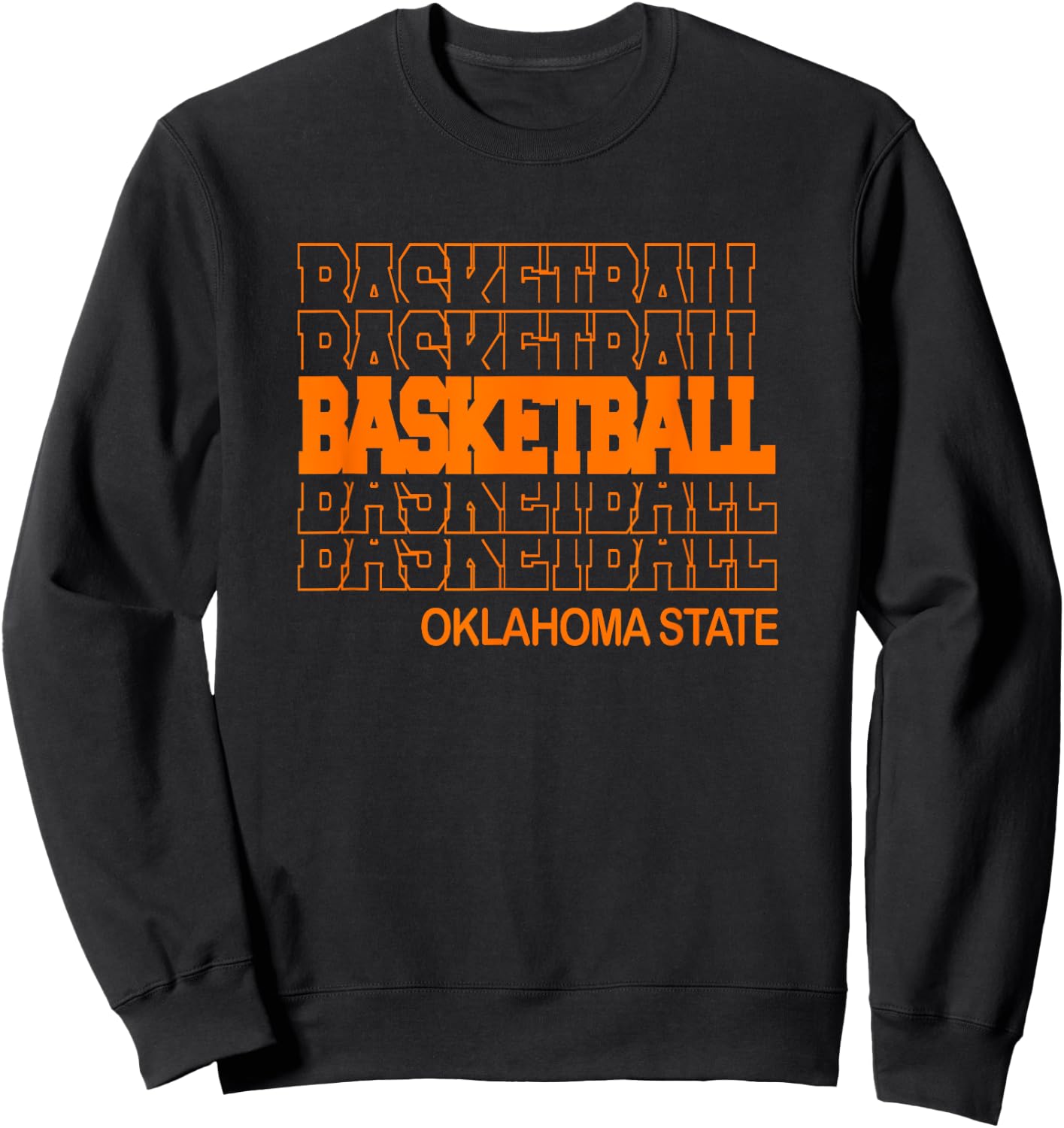 Basketball Oklahoma State in Modern Stacked Lettering Sweatshirt - Sweatshirt | Black