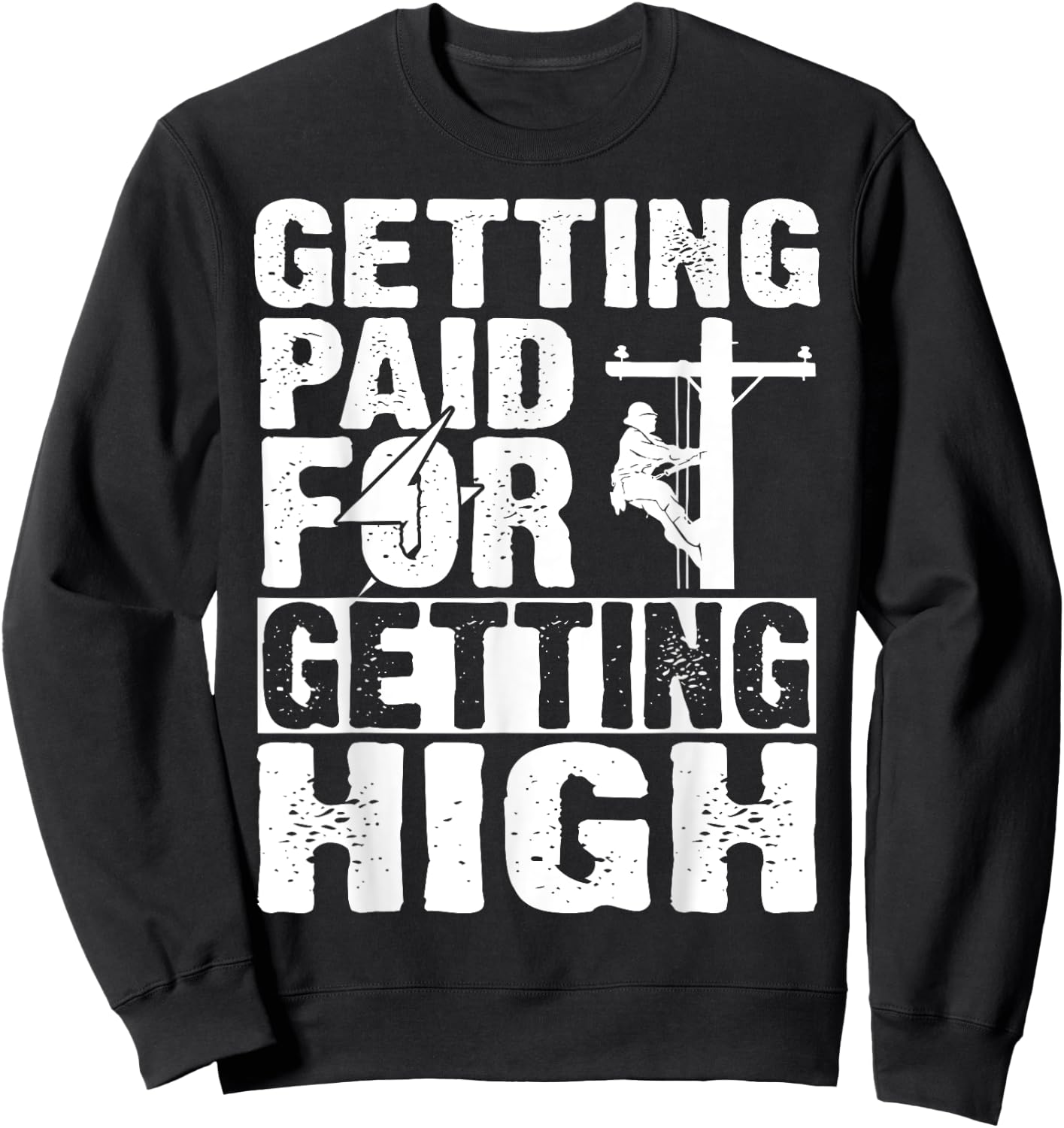 Funny Electrician Gift Electrical Power Lineman Men Boys Sweatshirt - Sweatshirt | Black