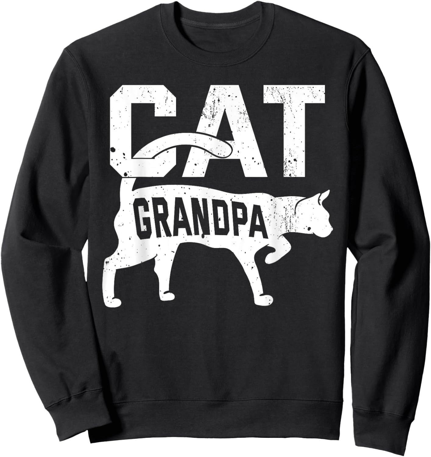 Cat Grandpa Kitten Pet Owner Meow Father's Day Men Women Kids Sweatshirt - Sweatshirt | Black