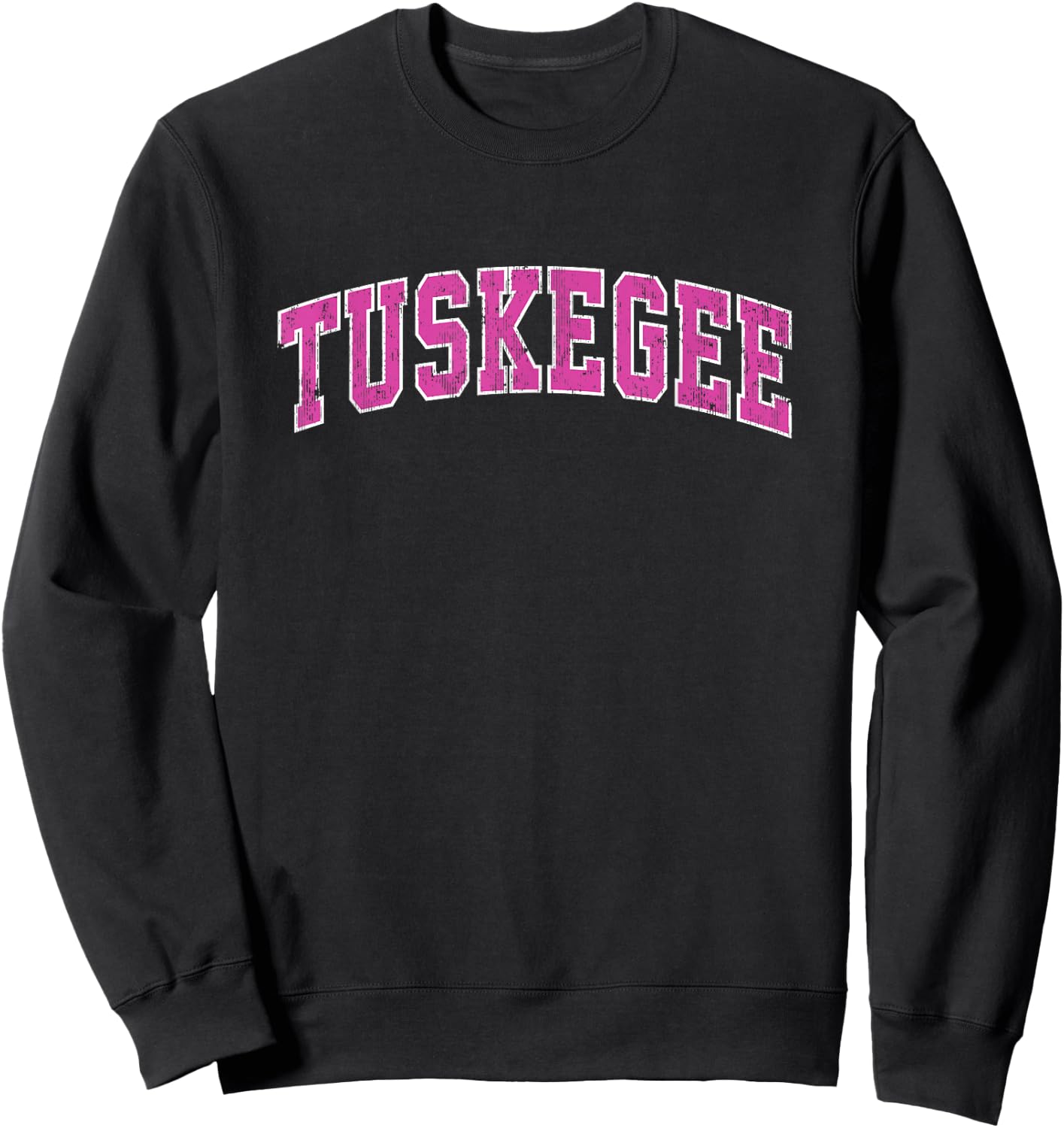 Tuskegee Alabama AL Vintage Sports Design Pink Design Sweatshirt - Sweatshirt | Black