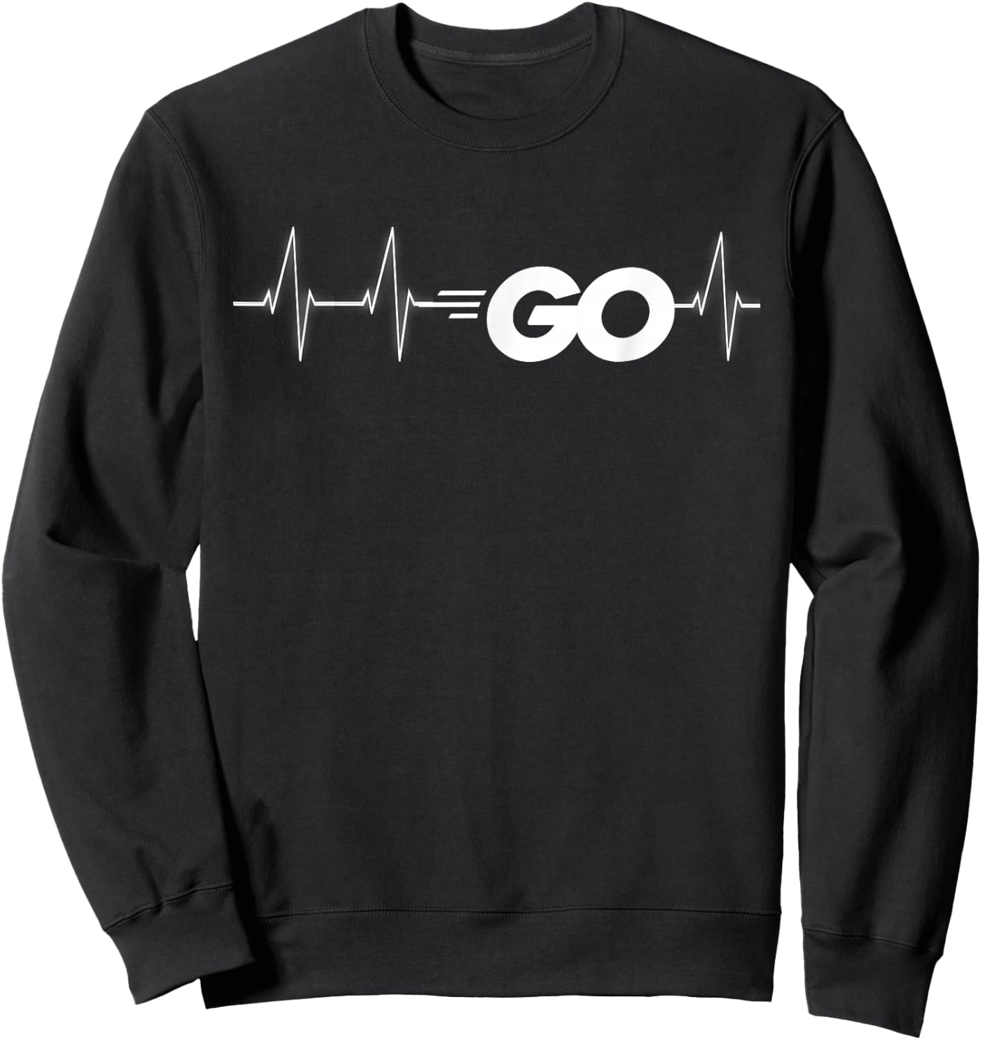 Go Programming Language Go Logo Heartbeat Developer Gift Sweatshirt - Sweatshirt | Black