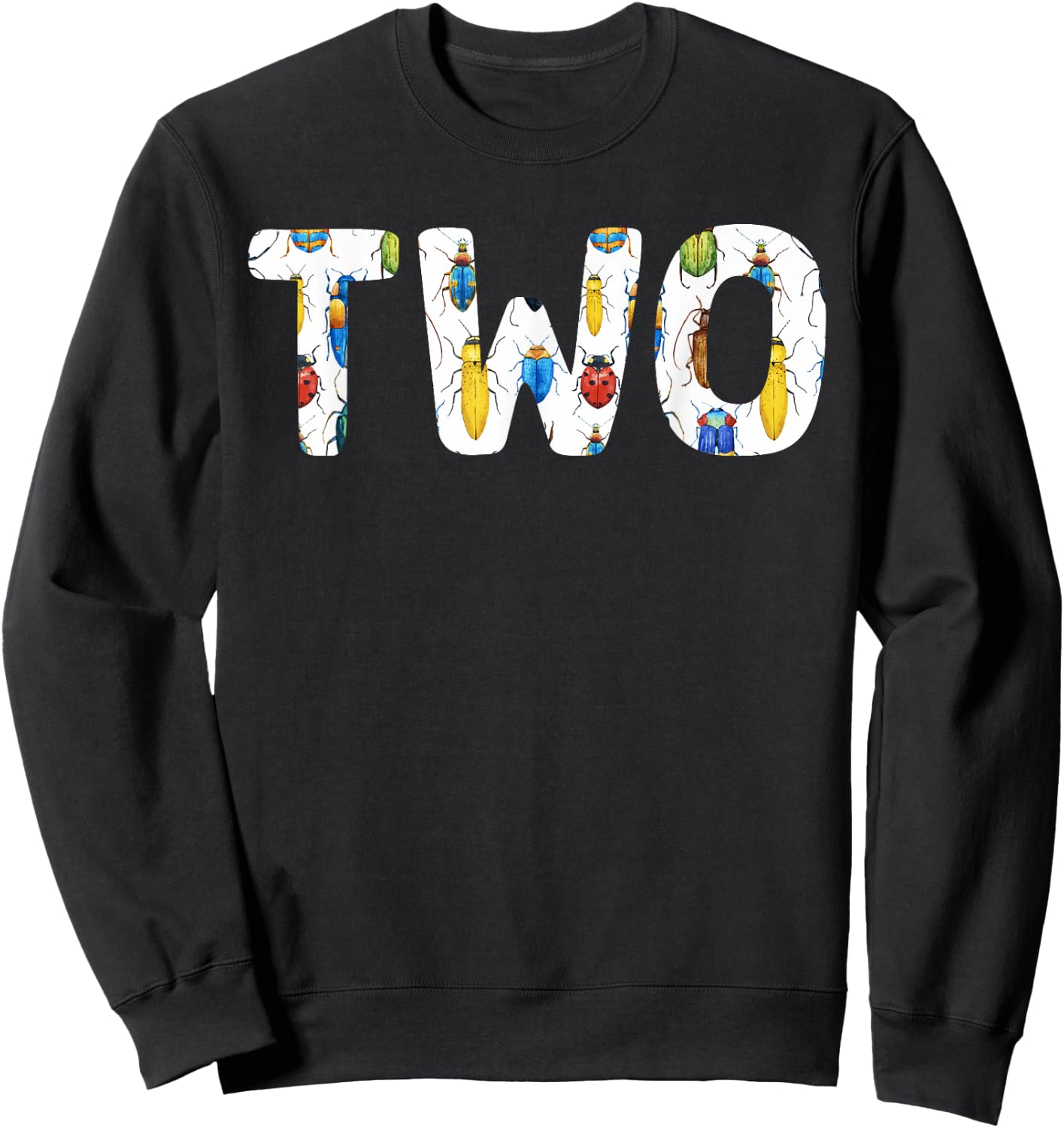 mb Bug 2nd Birthday Funny Insects Lover 2 Years Old Kids Sweatshirt - Sweatshirt | Black