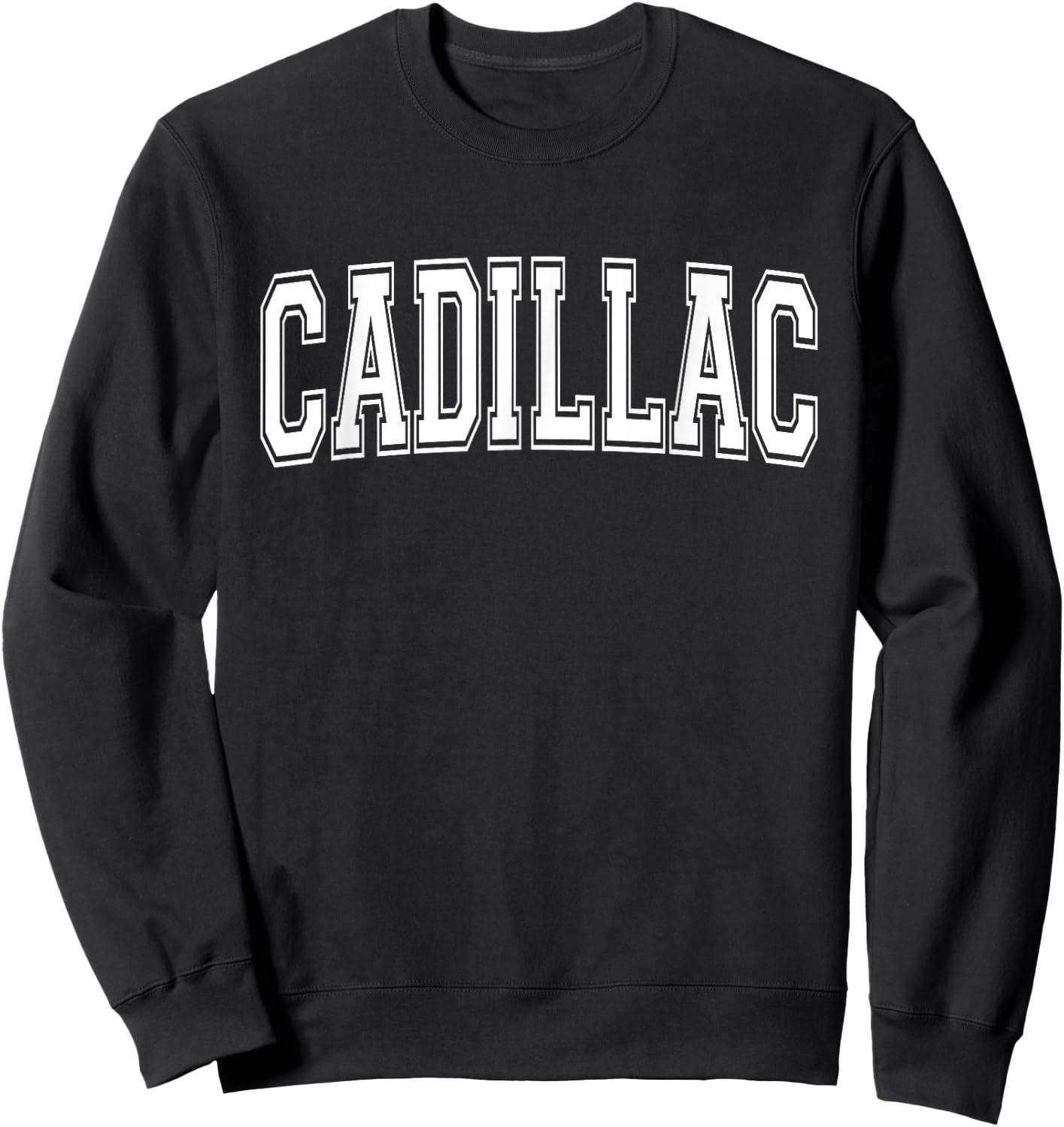Cadillac MI Michigan USA Vintage Sports Varsity Style Sweatshirt - Sweatshirt | Black
