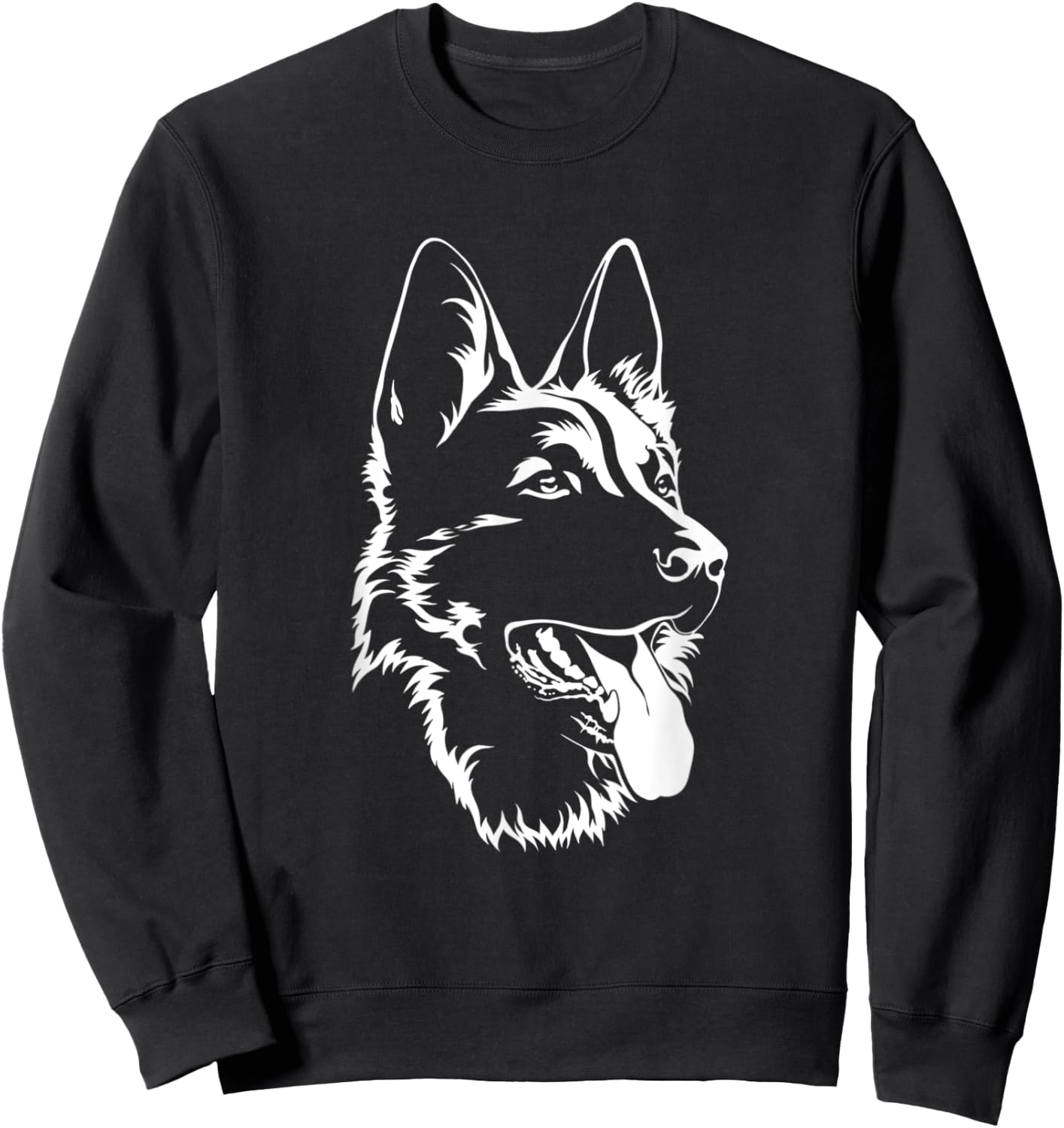 Dog Silhouette Sitting German Shepherd Sweatshirt - Sweatshirt | Black