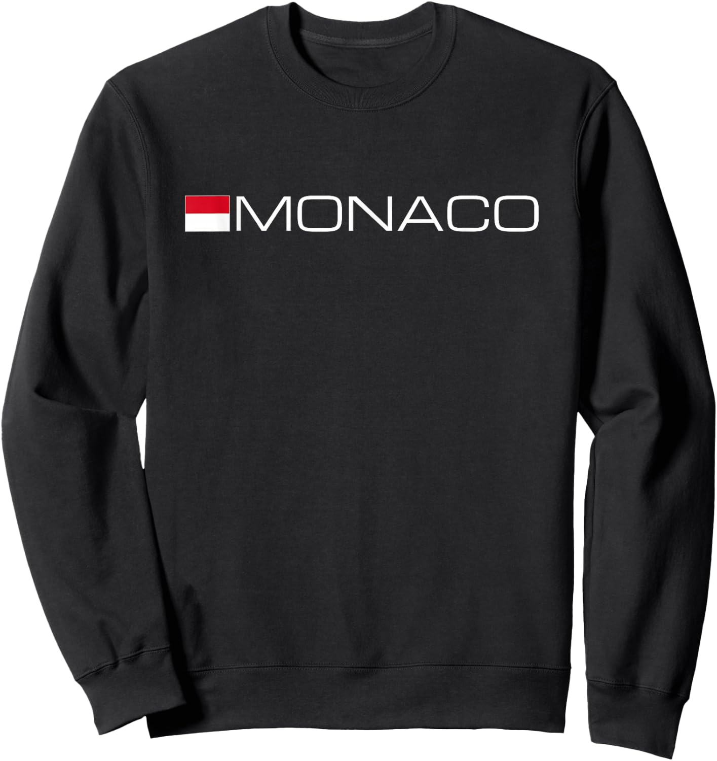 Monaco Montecarlo French Riviera Flag Sweatshirt - Sweatshirt | Black