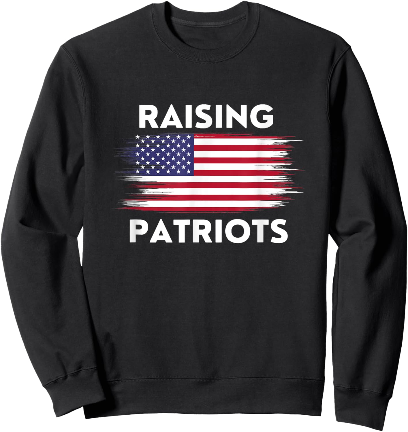 Raising Patriots Distressed American Flag Sweatshirt - Sweatshirt | Black
