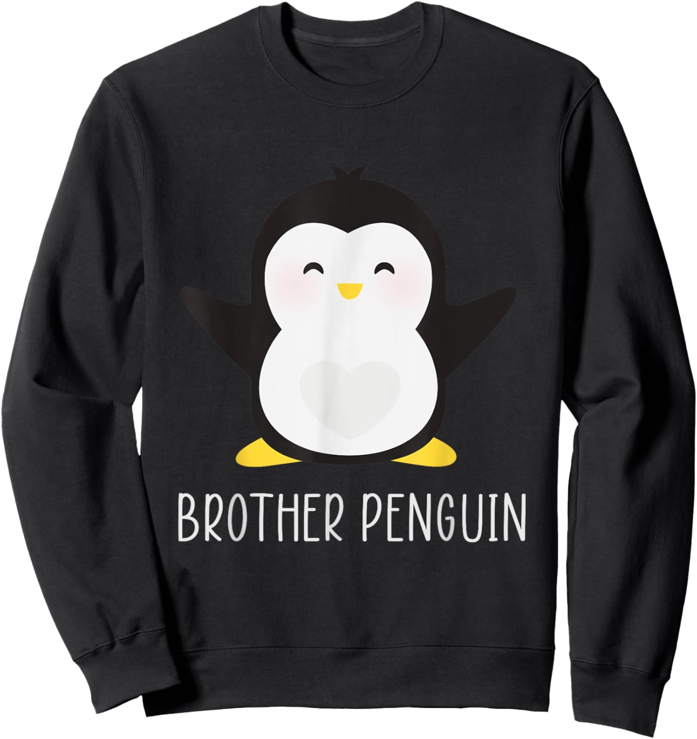 Penguin BROTHER - Sibling's Funny & Cute Son Gift Sweatshirt - Sweatshirt | Black