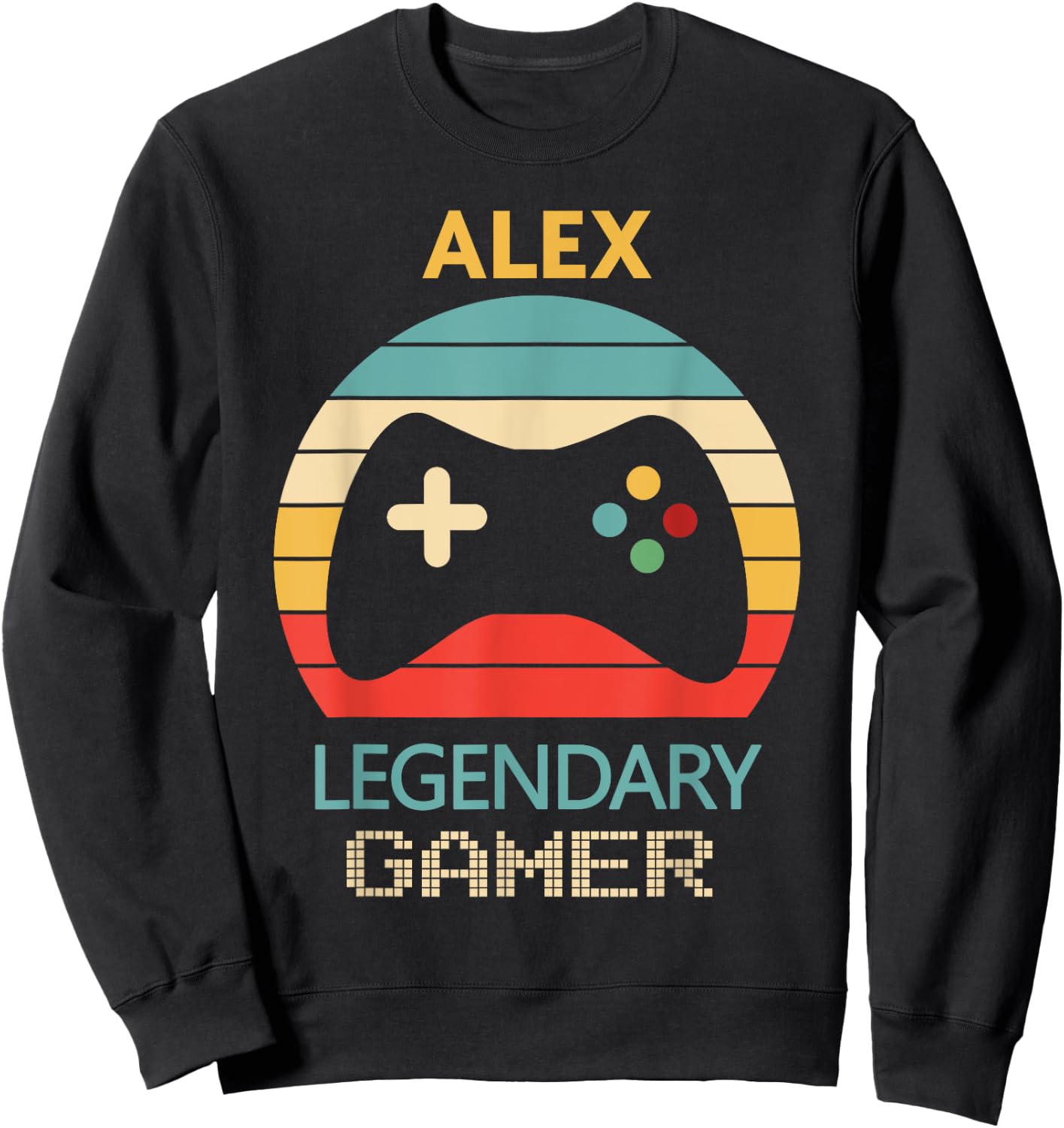 Alex Name Gift - Personalized Legendary Gamer Sweatshirt - Sweatshirt | Black
