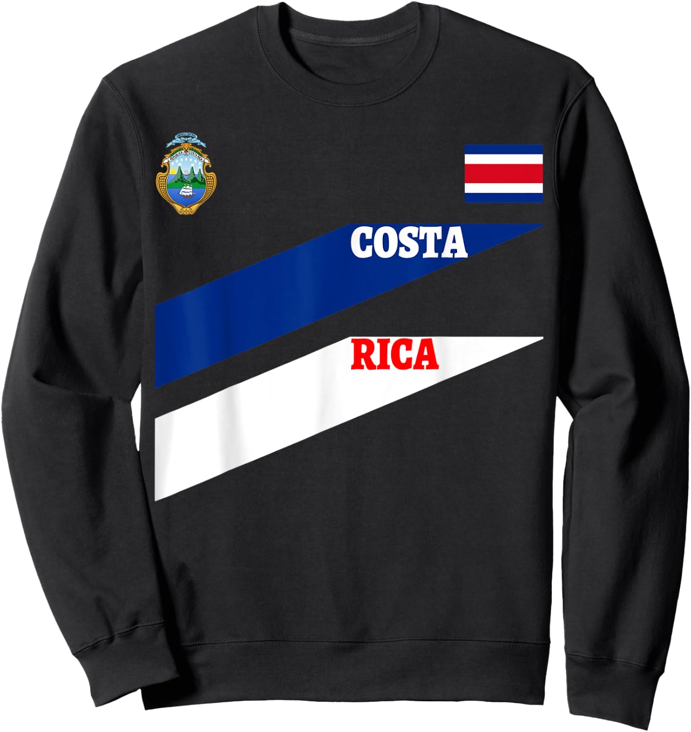 Costa Rica Jersey Flag-Soccer-Travel-Football T Shirt Sweatshirt - Sweatshirt | Black