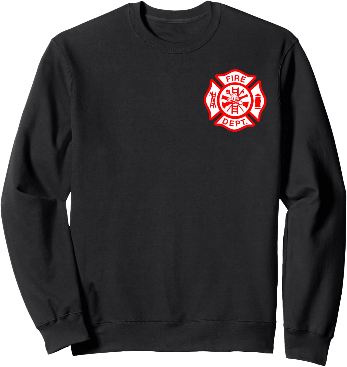 Fire Department Logo Uniform Fireman Symbol Firefighter Gear Sweatshirt - Sweatshirt | Black