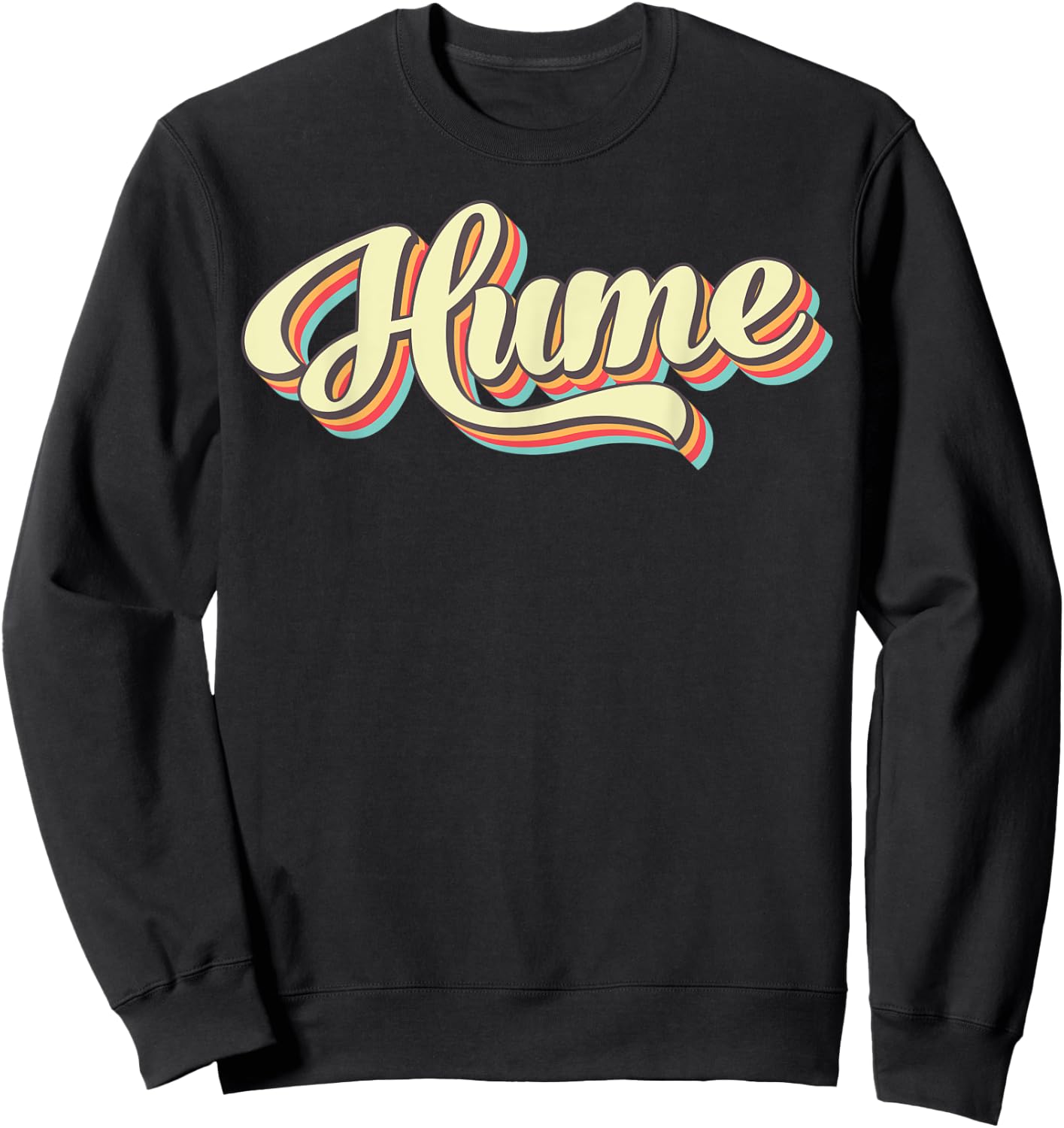 Hume Retro Art Baseball Font Vintage Sweatshirt - Sweatshirt | Black