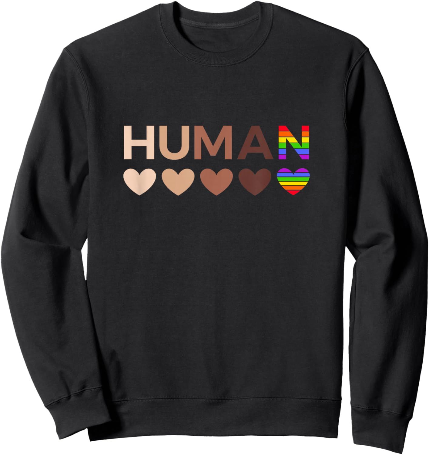 All-Inclusive Hearts for BLM Racial Justice & Human Equality Small Sweatshirt - Sweatshirt | Black