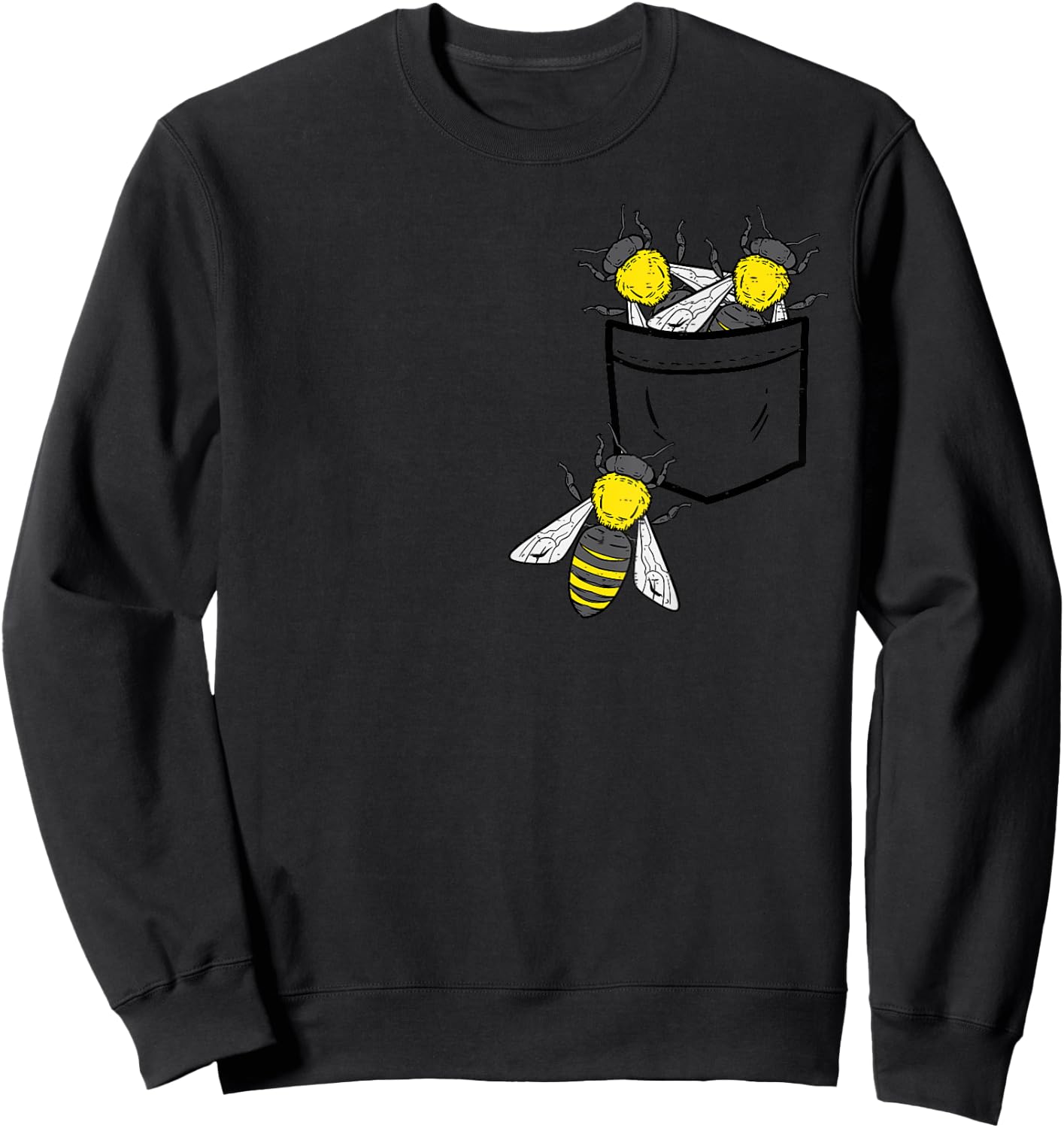Bees In Pocket Cool Beekeeping Apiary Beekeeper Apiarist Sweatshirt - Sweatshirt | Black