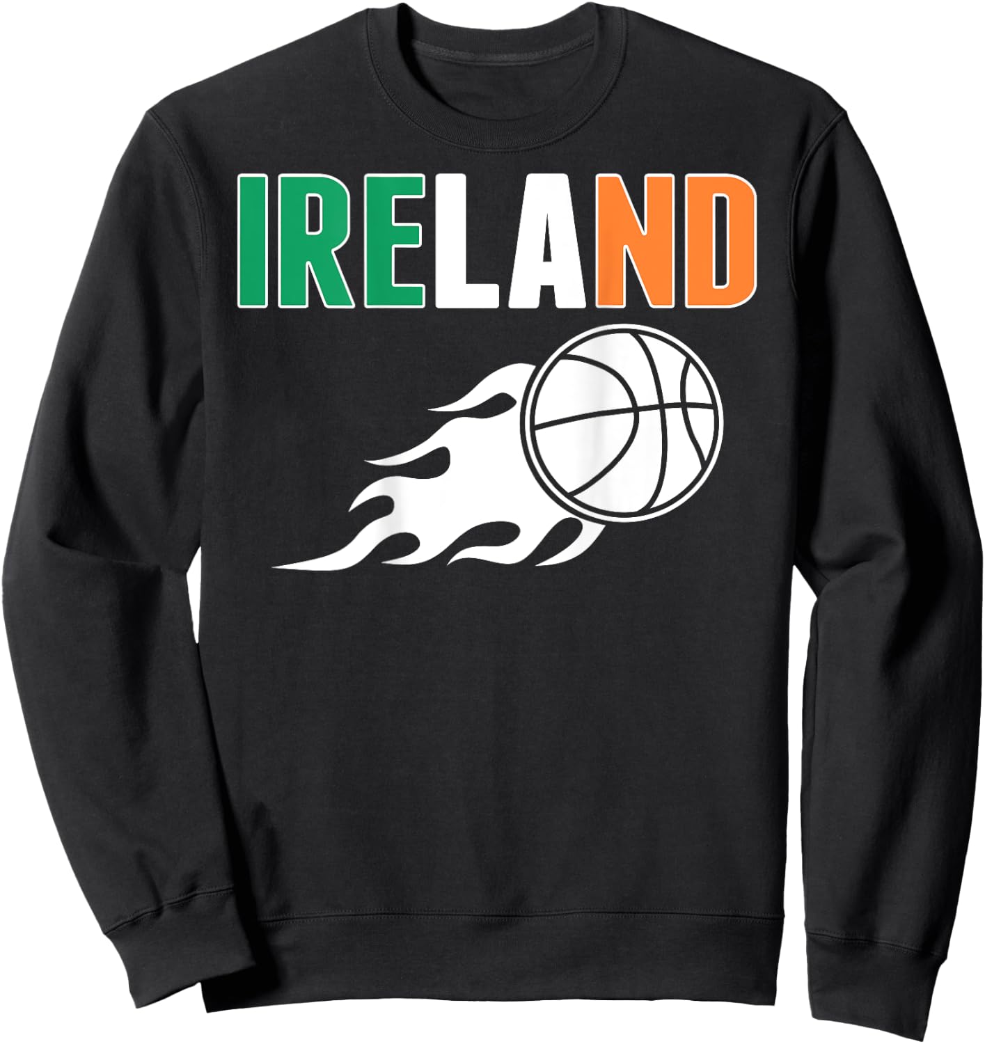 Ireland Basketball Fans Jersey - Irish Flag Summer Sports Men Women Kids Sweatshirt - Sweatshirt | Black