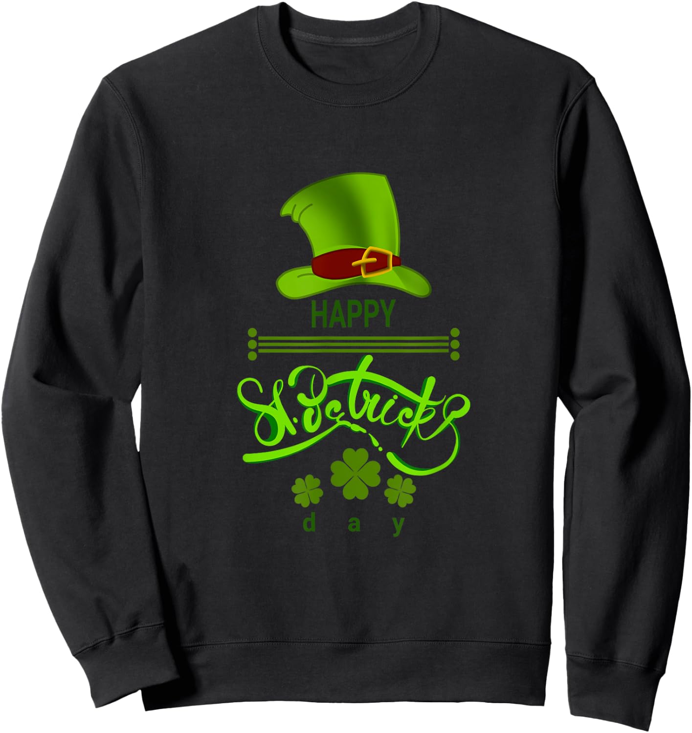Happy St. Patrick's Day Sweatshirt - Sweatshirt | Black