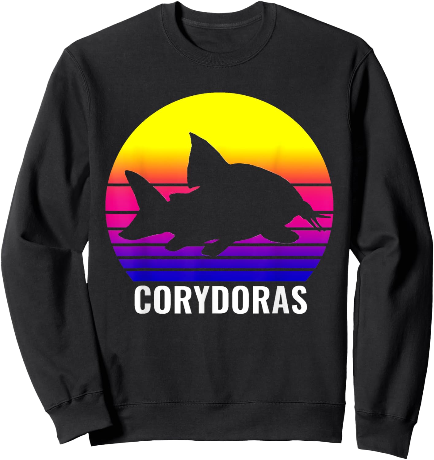 Corydora Catfish Sunset Aquarium Fish Tank Lovers Sweatshirt - Sweatshirt | Black