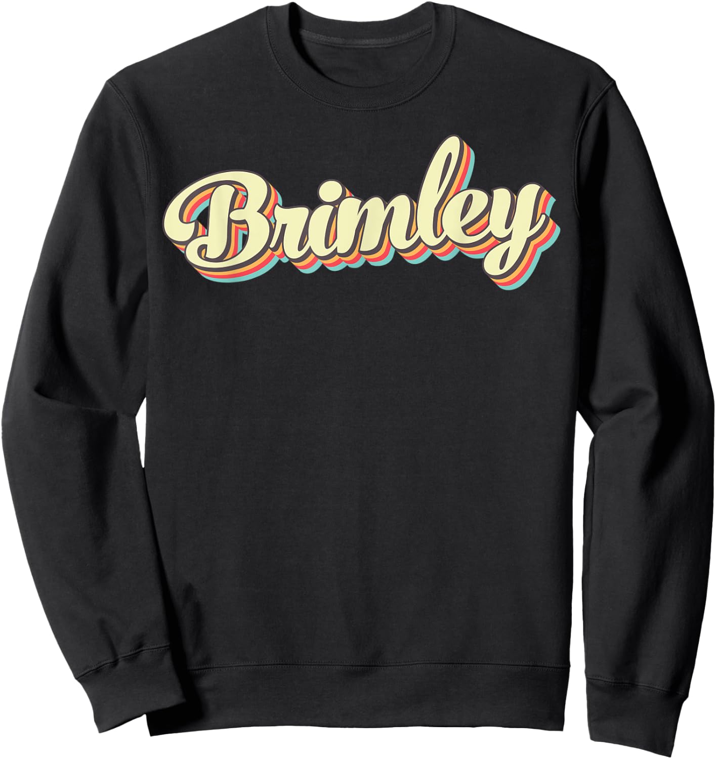 Brimley Retro Art Baseball Font Vintage Sweatshirt - Sweatshirt | Black