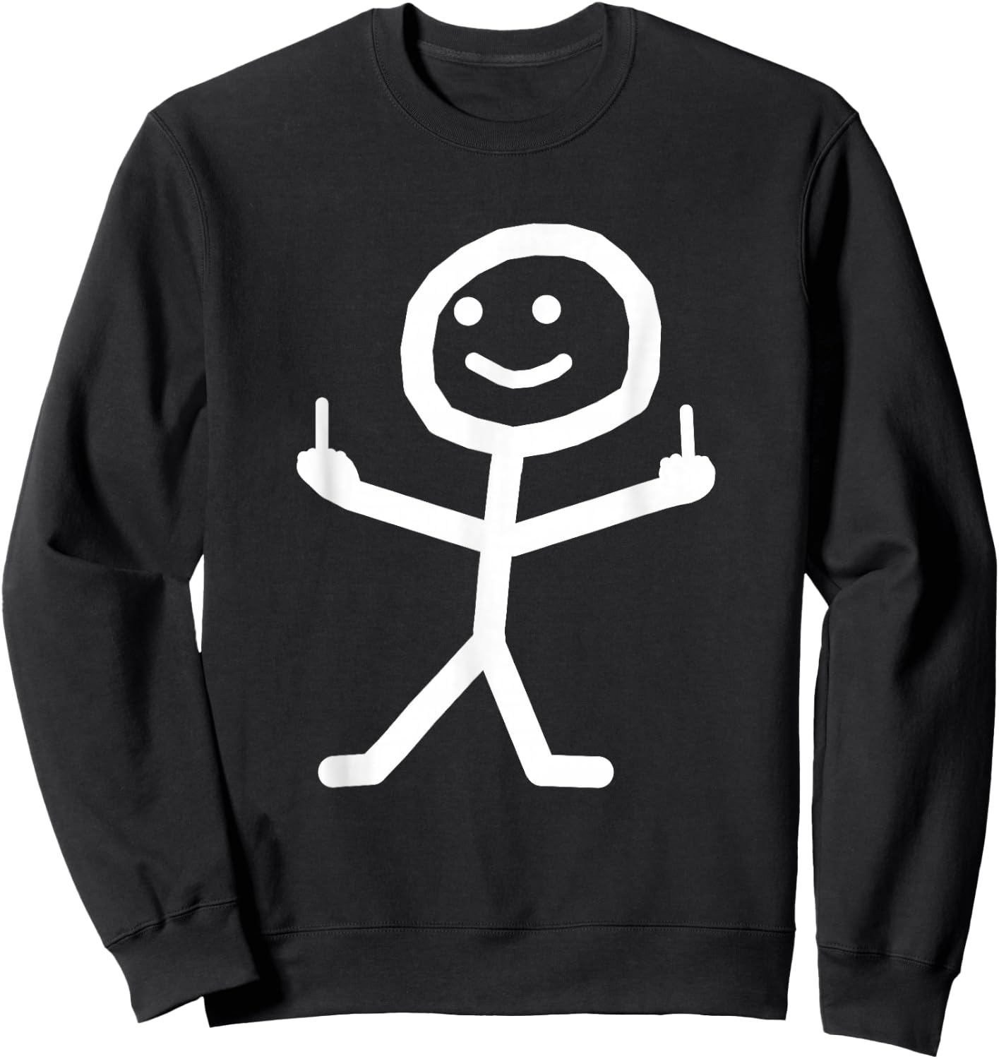 Funny stick man with middle finger gift Sweatshirt - Sweatshirt | Black