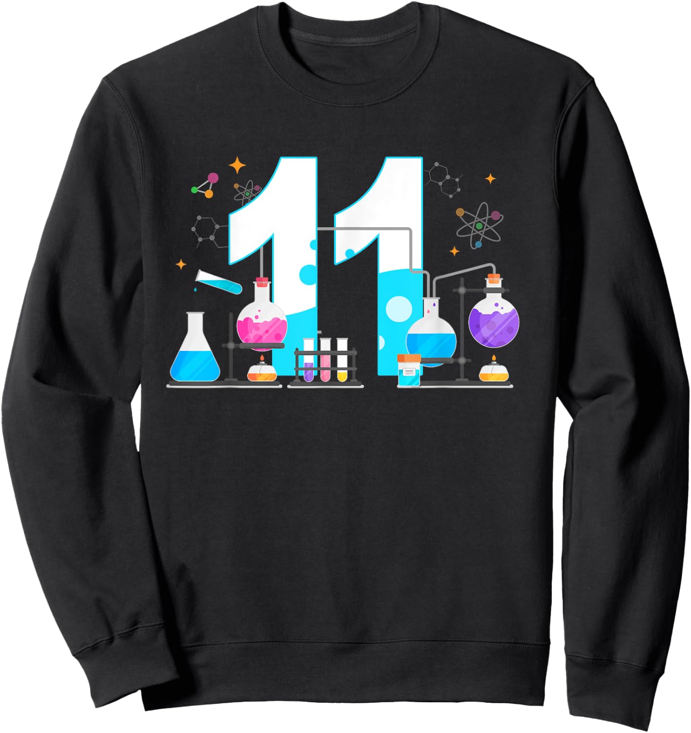 11 Year Old Kids Scientist 11th Birthday Kids Science Sweatshirt - Sweatshirt | Black