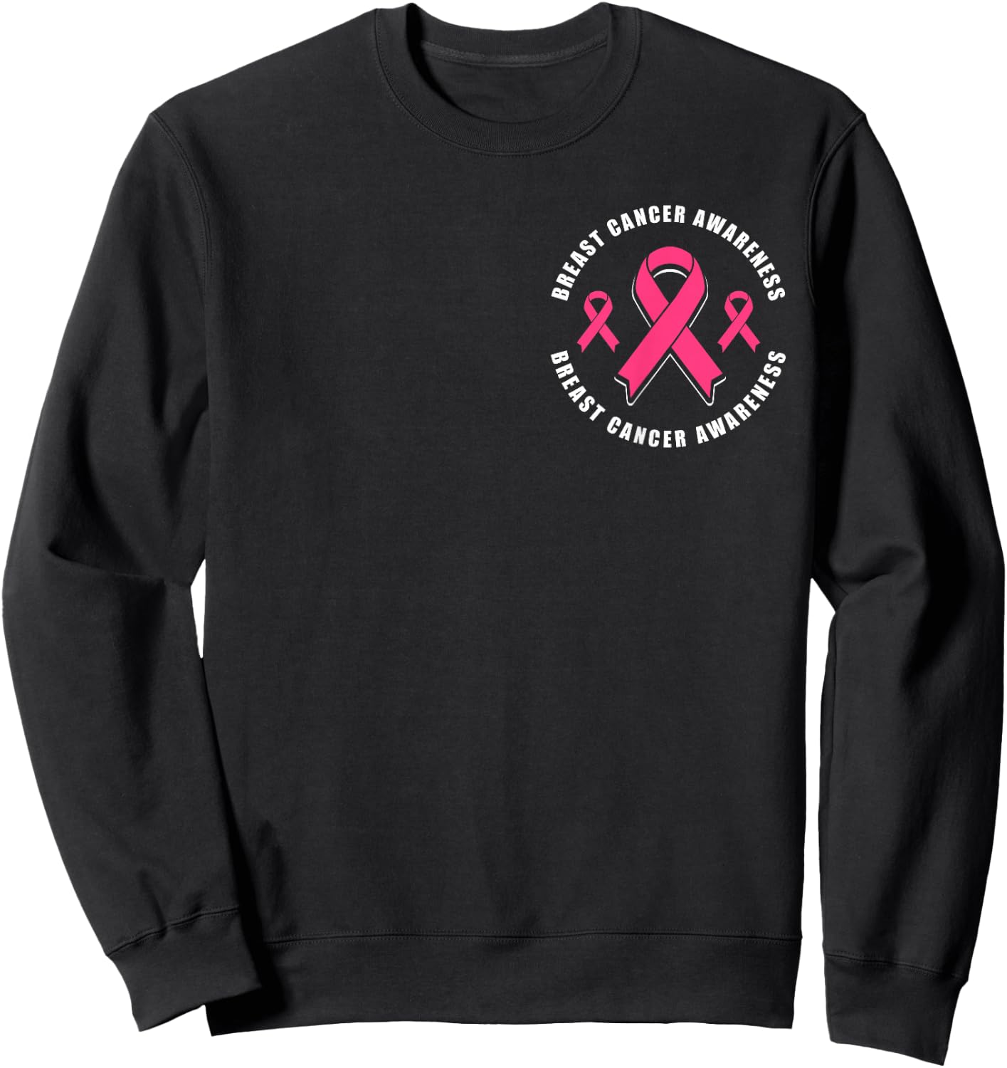 Breast Cancer Awareness Pink Ribbon Sweatshirt - Sweatshirt | Black