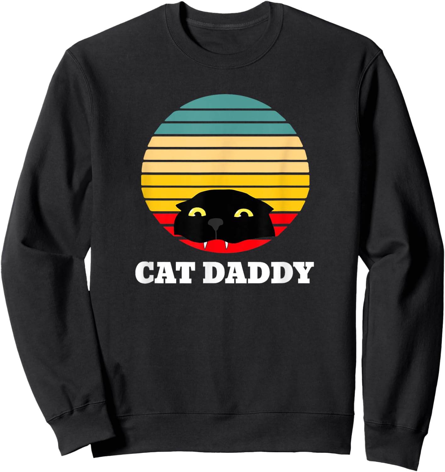 Cat Daddy Funny Cute Dad Father Women Kids Sweatshirt - Sweatshirt | Black
