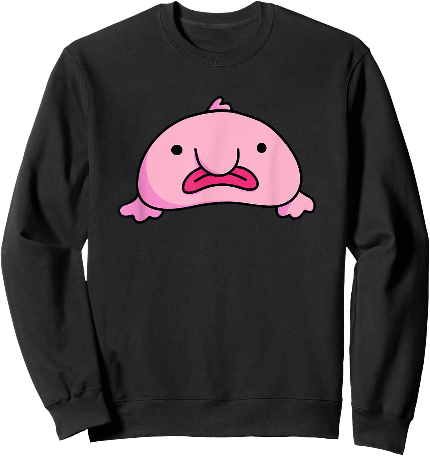 Blobby Bob Blobfish Emotional Support Spirit Animal Blobfish Sweatshirt - Sweatshirt | Black