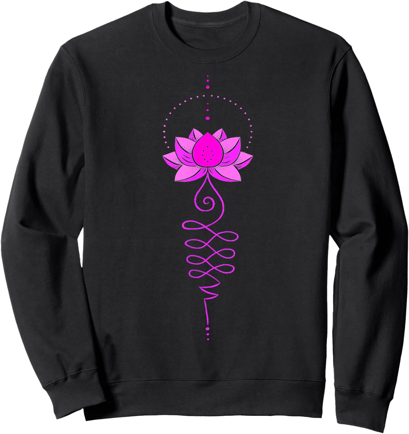 Unalome Tattoo Lotus Flower Tree Meditation Boho Zen Yoga Sweatshirt - Sweatshirt | Black