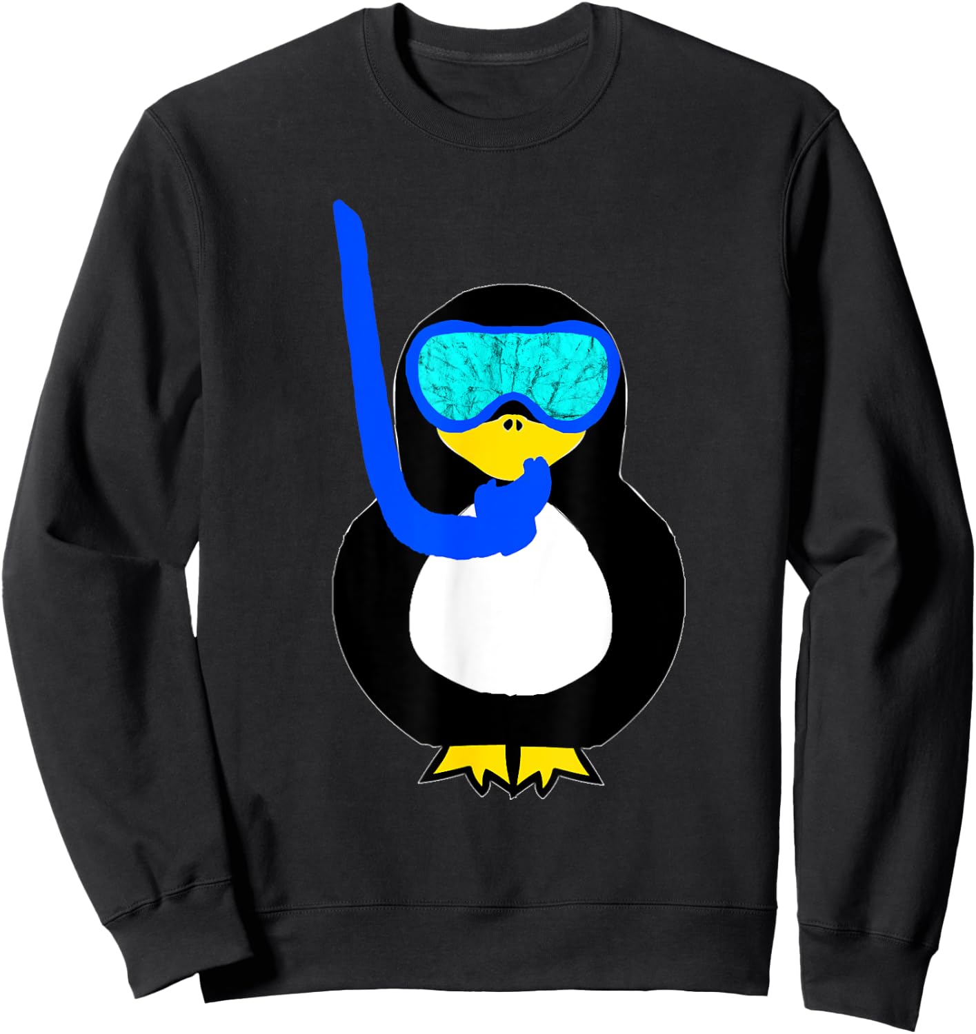 Snorkel Penguin Snorkeling Water Bird Scuba Diver Diving Sweatshirt - Sweatshirt | Black