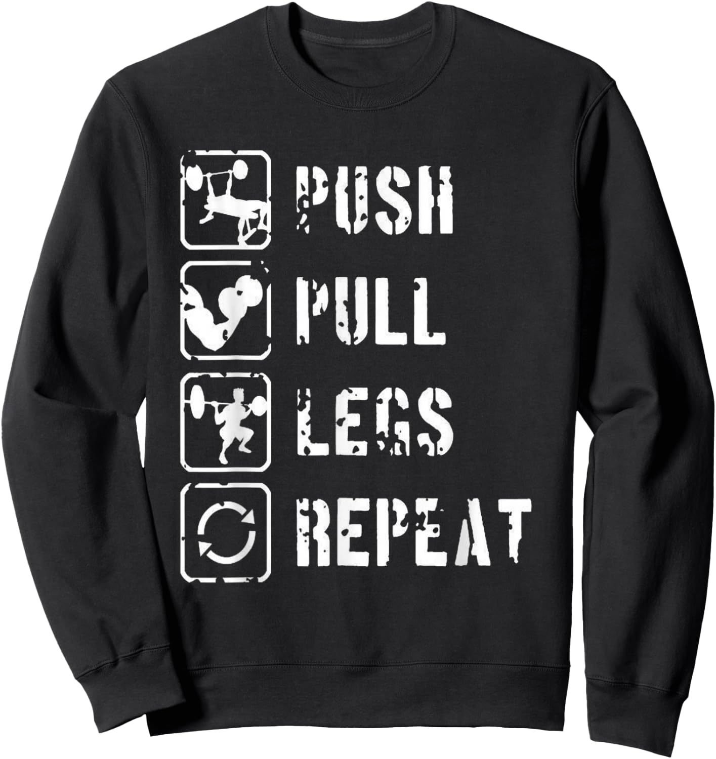 Eat Sleep Gym Repeat Men's Bodybuilding Gym Fitness Sweatshirt - Sweatshirt | Black