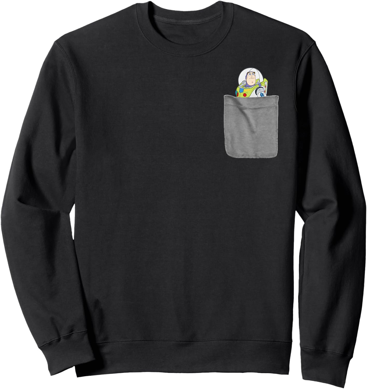 Disney Pixar Toy Story Buzz Lightyear Mini Pocket Logo Sweatshirt - Sweatshirt | Black