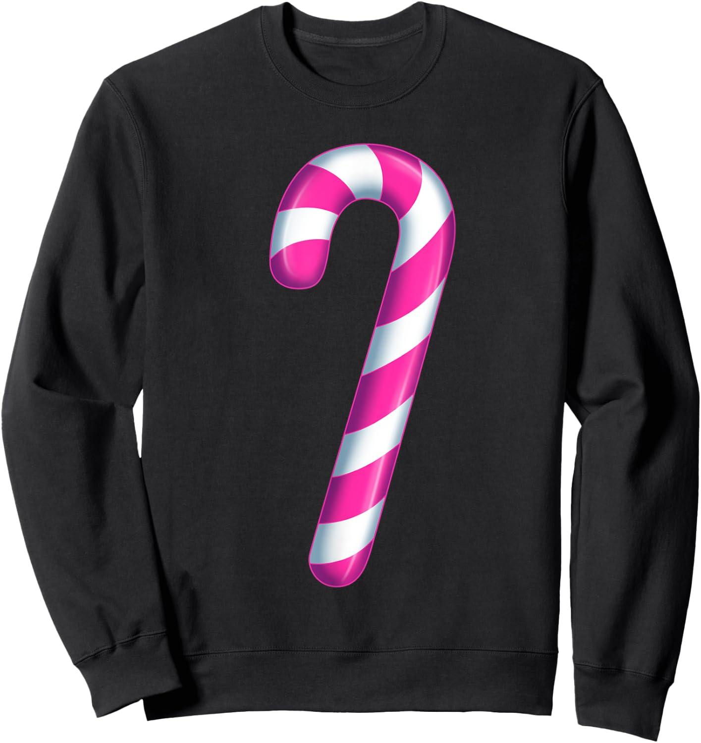 Pink and White Candy Cane Merry and Bright Women Costume Sweatshirt - Sweatshirt | Black