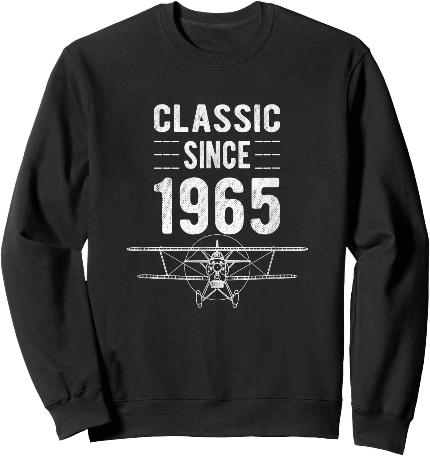 Classic 1965 Airplane Aviation 60 Year Old 60th Birthday Sweatshirt - Sweatshirt | Black