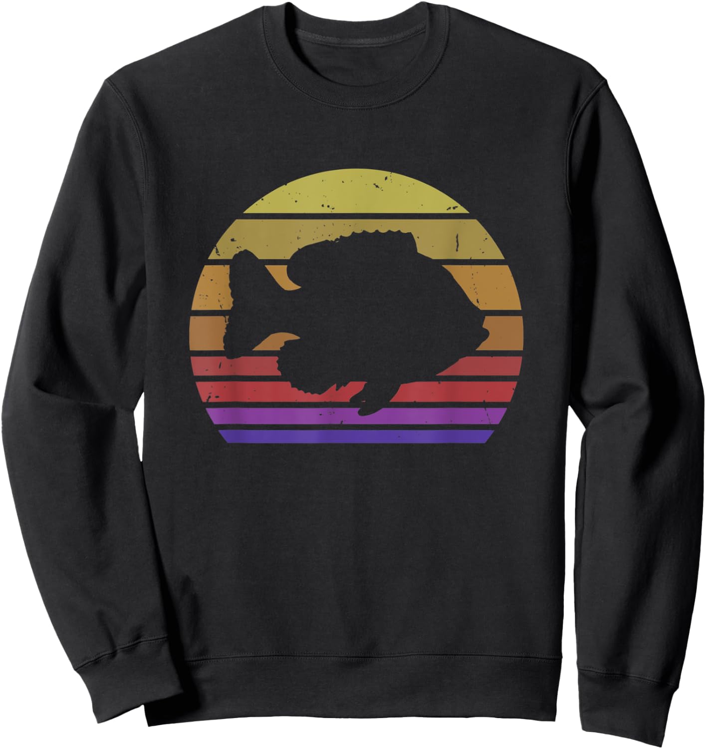 Retro Bluegill Fishing | Fishing Sweatshirt - Sweatshirt | Black