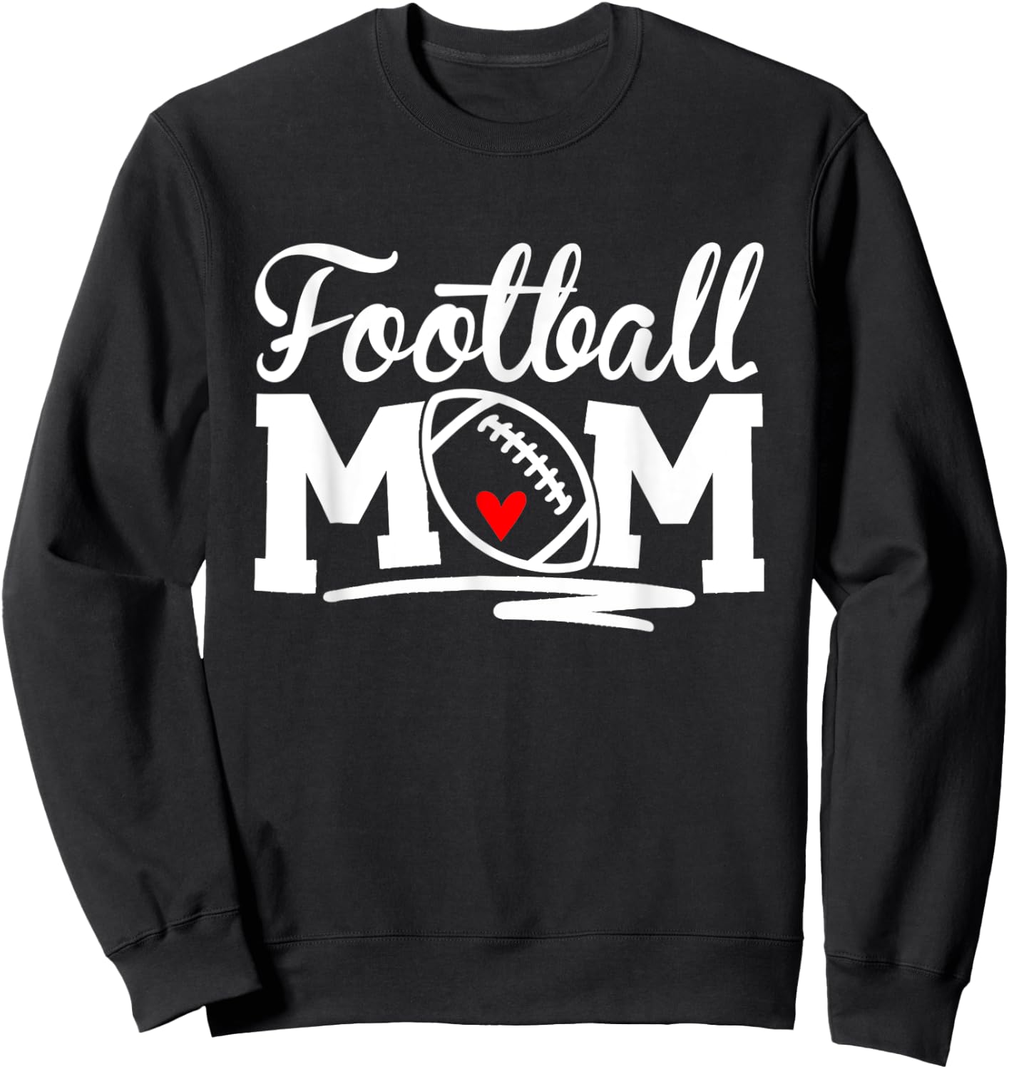 Football Mom Leopard Football Love Football Player Sweatshirt - Sweatshirt | Black