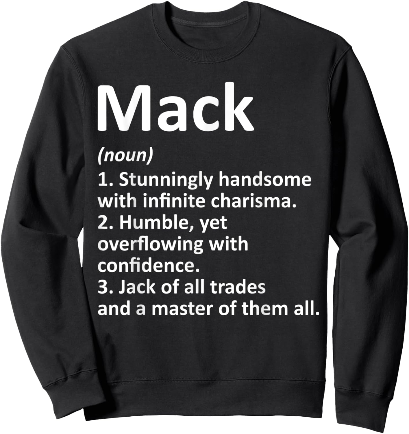 MACK Definition Funny Surname Family Tree Birthday Reunion Sweatshirt - Sweatshirt | Black