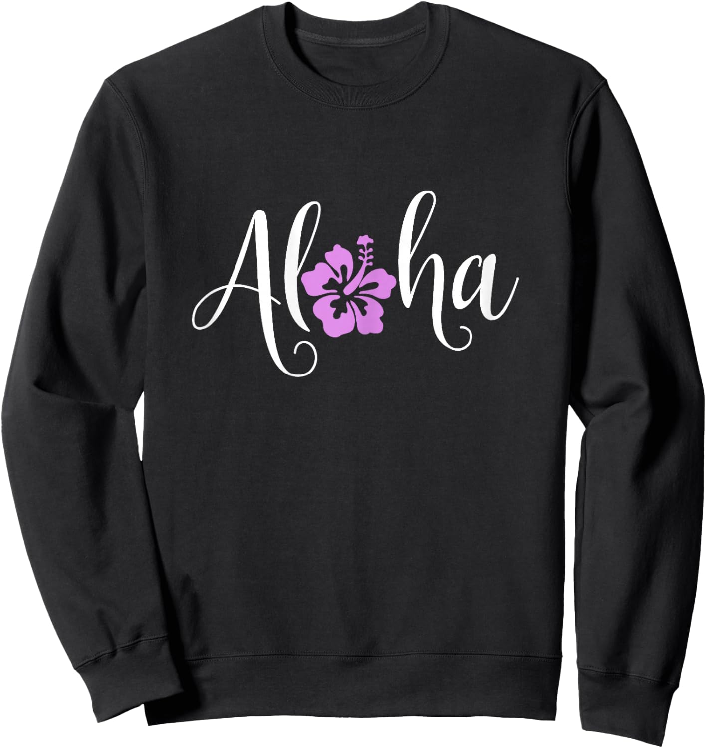 Aloha Hawaiian Hibiscus Flower Surfer Maui Kauai Hawaii Sweatshirt - Sweatshirt | Black