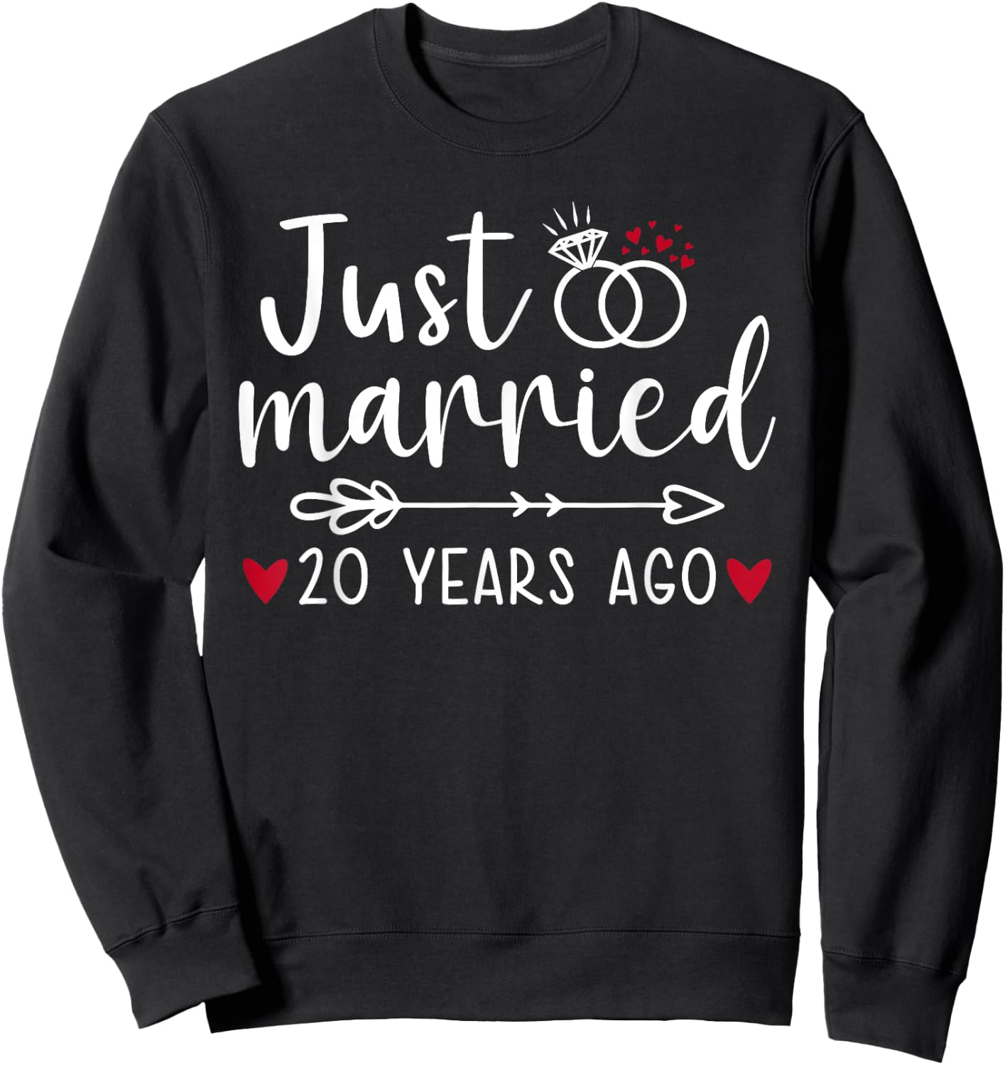Just Married Couples Funny Husband Wife 20th Anniversary Sweatshirt - Sweatshirt | Black