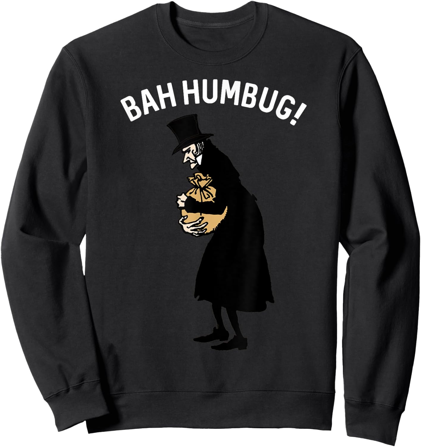 Fun Scrooge Bah Humbug Shirt Art Vintage Christmas Carol Sweatshirt - Sweatshirt | Black