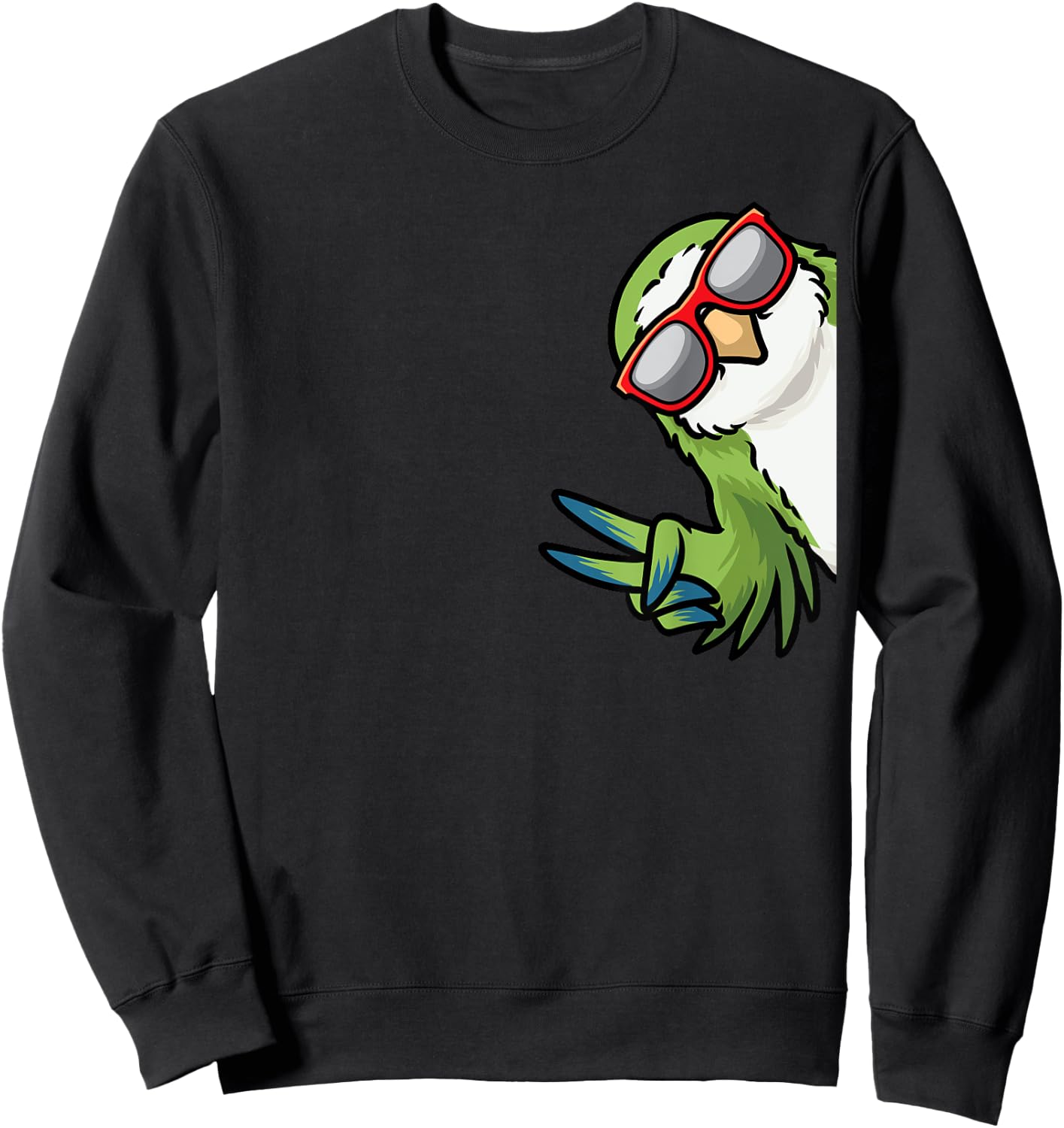 Monk Parakeet Quaker Parrot Bird From Side Sunglasses Sweatshirt - Sweatshirt | Black