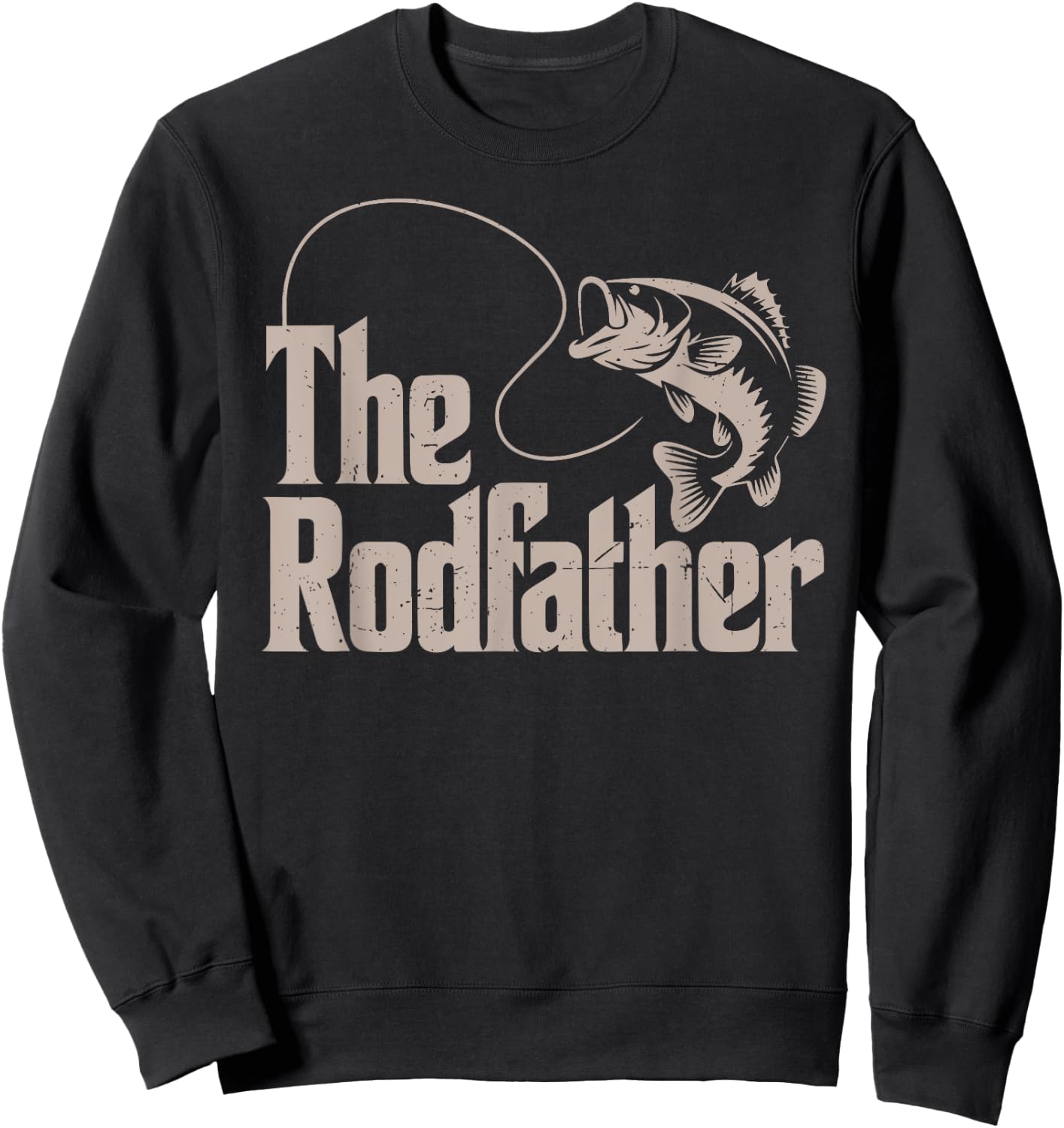 The Rodfather Step Dad Fishing Father Day Gift from Daughter Sweatshirt - Sweatshirt | Black