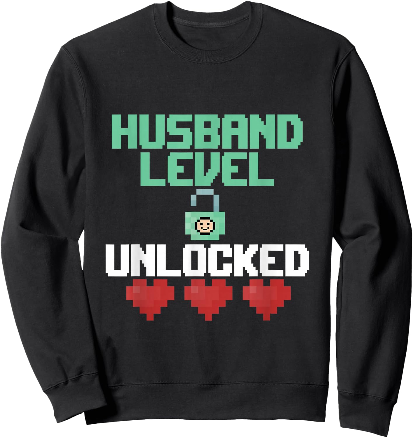 New Husband Level Unlocked Just Married Gamer Gift Sweatshirt - Sweatshirt | Black