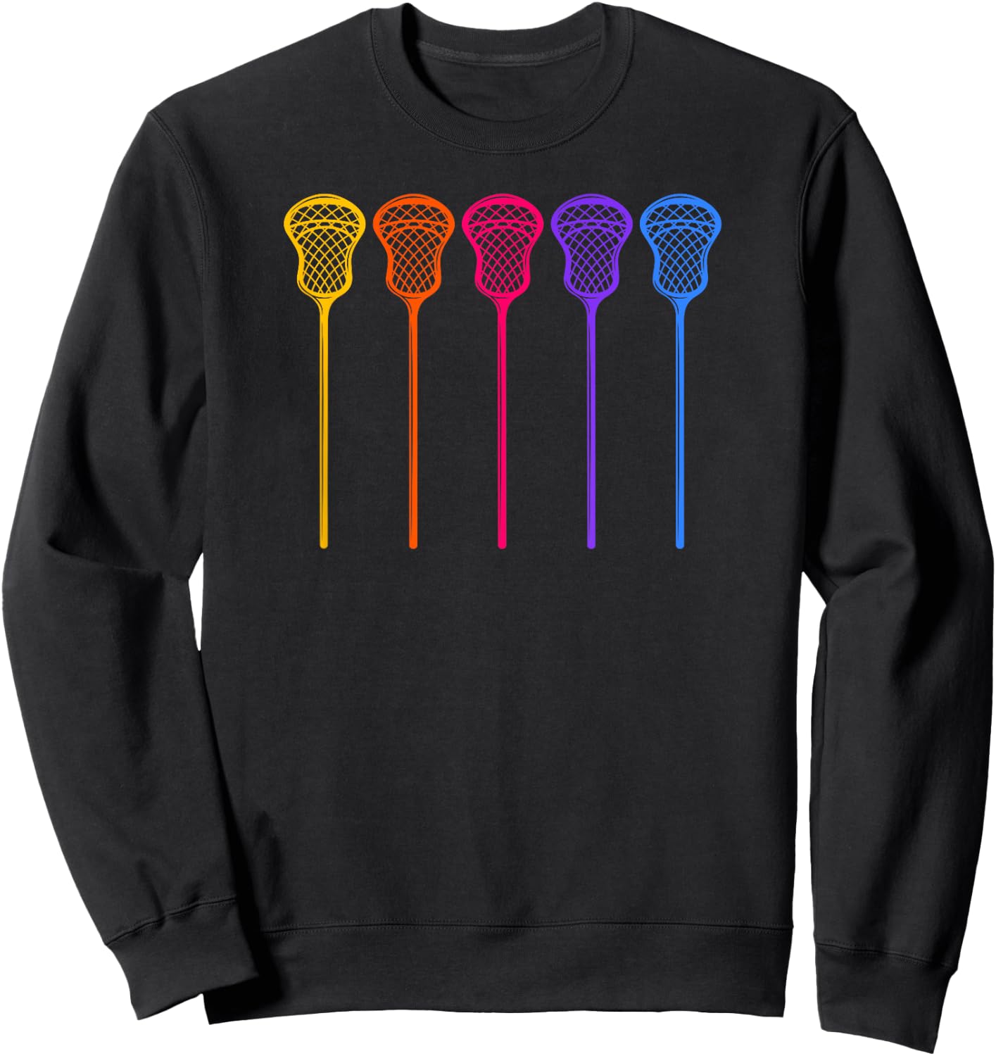 Lacrosse Lacrosse Sticks woman girls retro Sweatshirt - Sweatshirt | Black