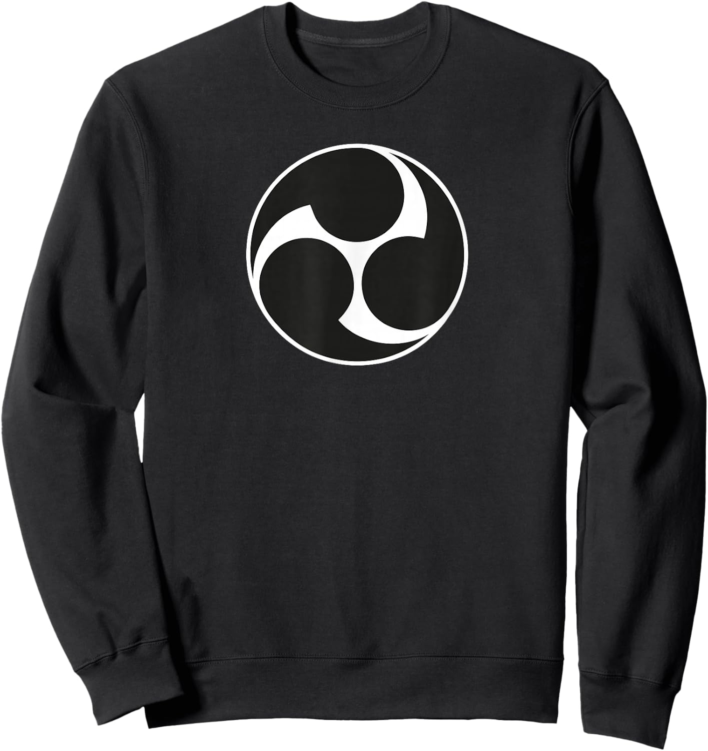 Buddhist Symbol Yin Yang Shinto Mitsu Tomoe Mitsudomoe Sweatshirt - Sweatshirt | Black