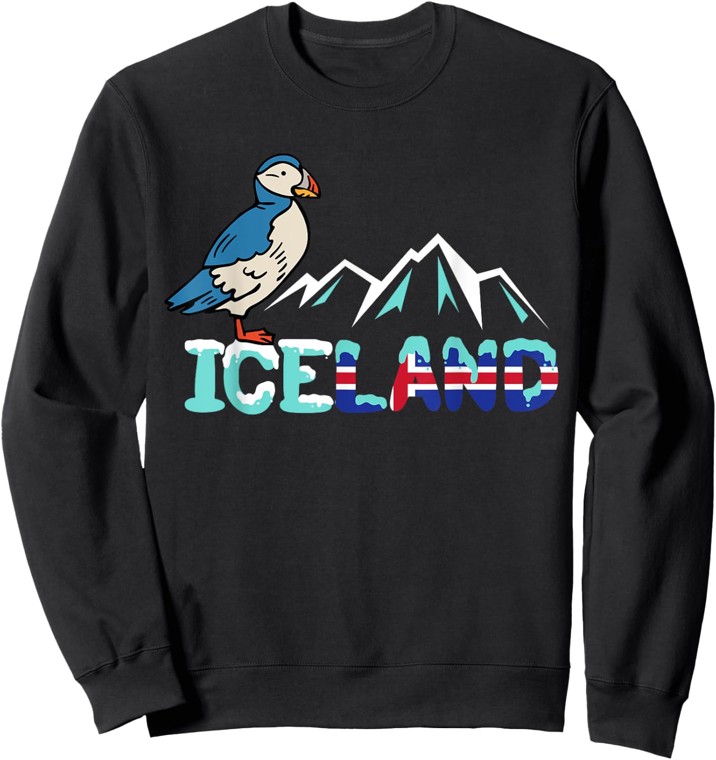 Iceland Stud Puffin Icelandic Bird Nordic Sweatshirt - Sweatshirt | Black