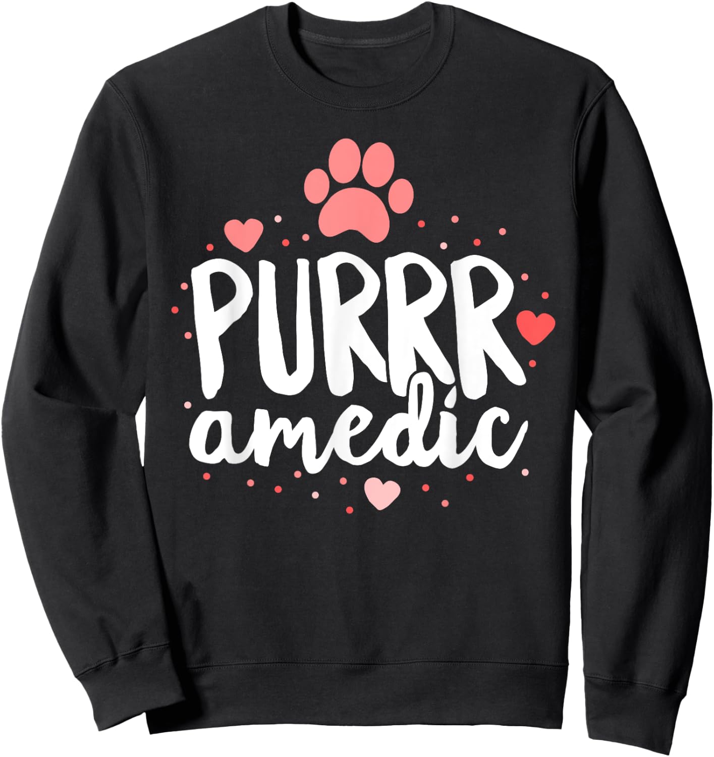 Purrr-amedic (Paramedic) Cat Veterinarian Vet Tech Doctor Women Kids Sweatshirt - Sweatshirt | Black
