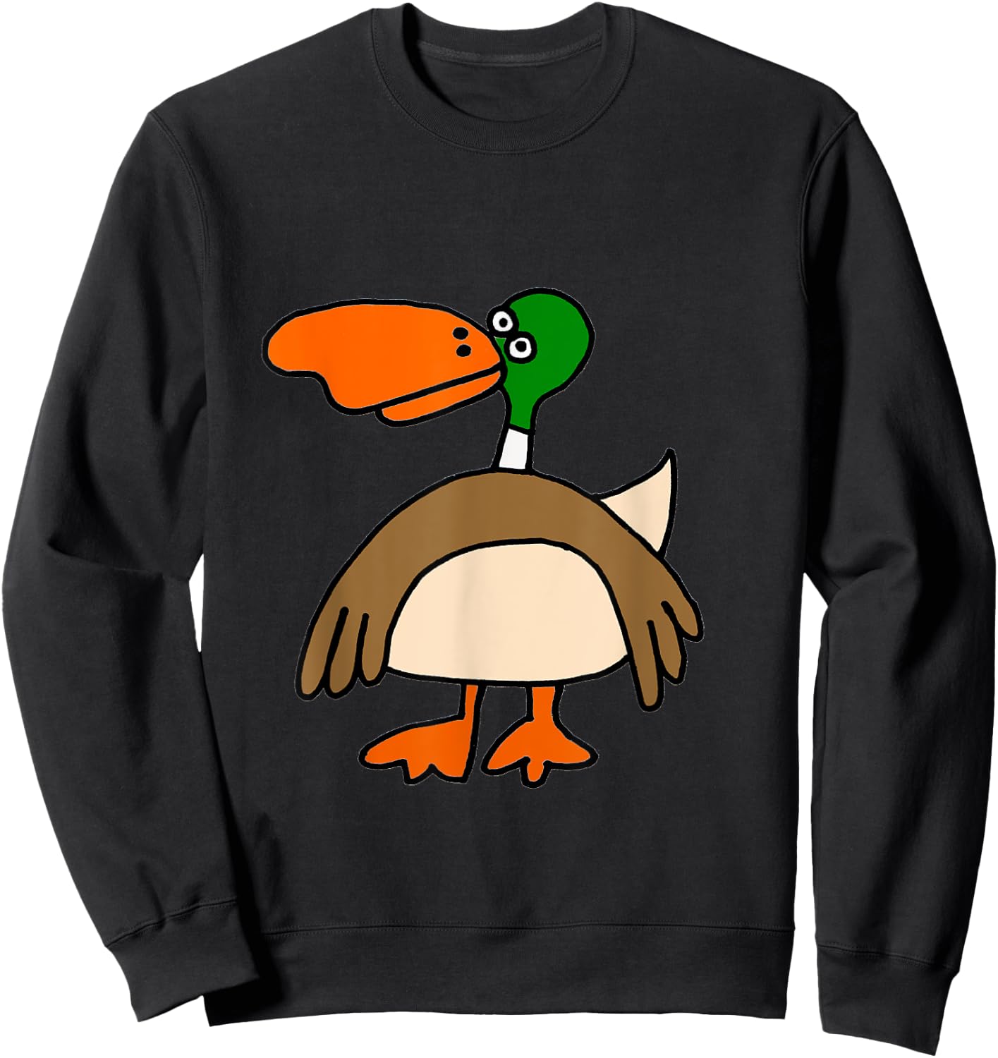 SmileteesBirds Funny Mallard Duck Cartoon Sweatshirt - Sweatshirt | Black