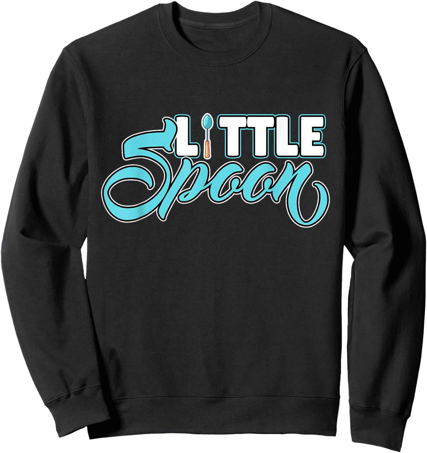 Big Spoon Little Spoon Matching Couple Sleep Sweatshirt - Sweatshirt | Black