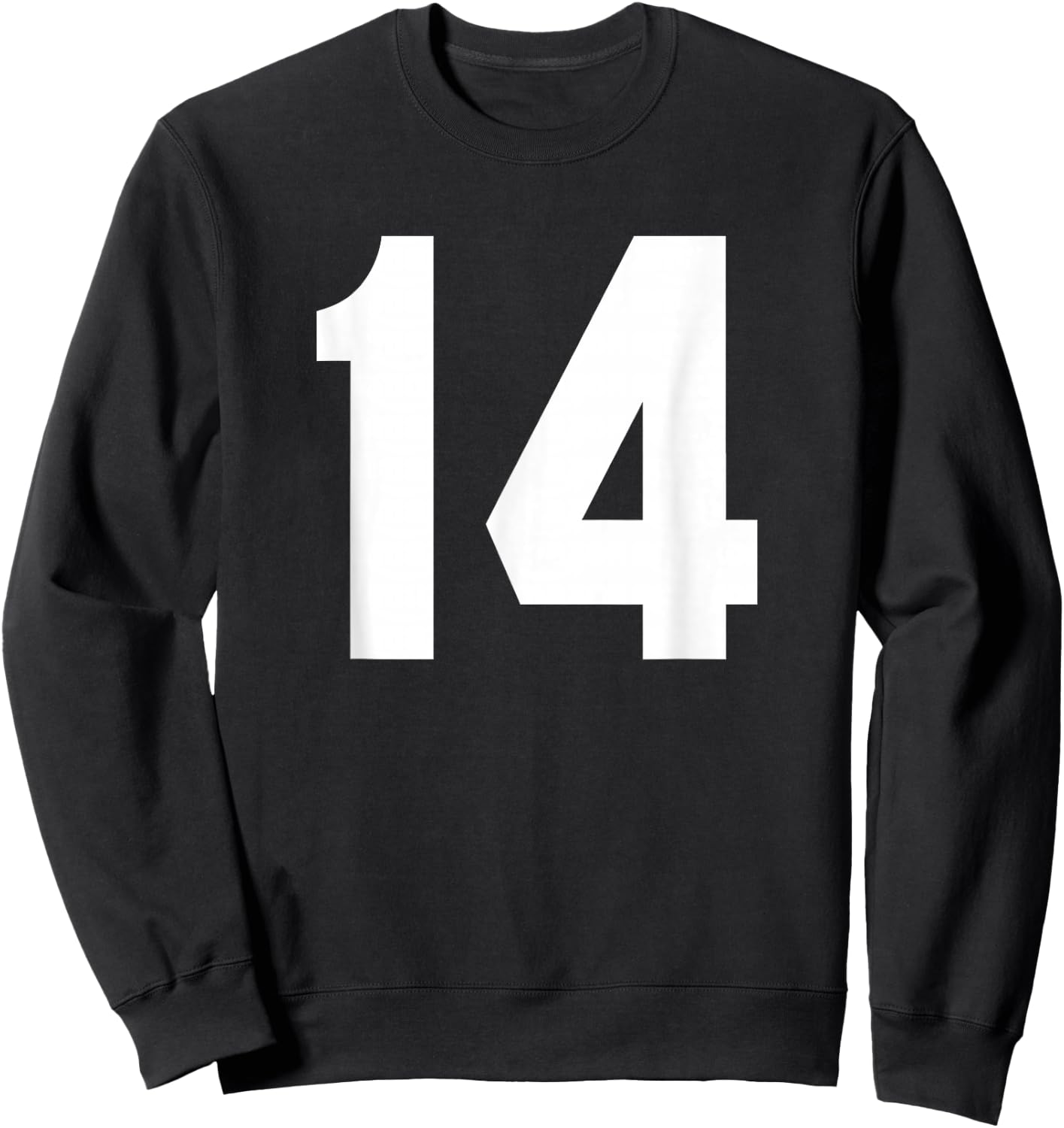 Number 14 Sports Jersey Front and Back Team Player Sweatshirt - Sweatshirt | Black